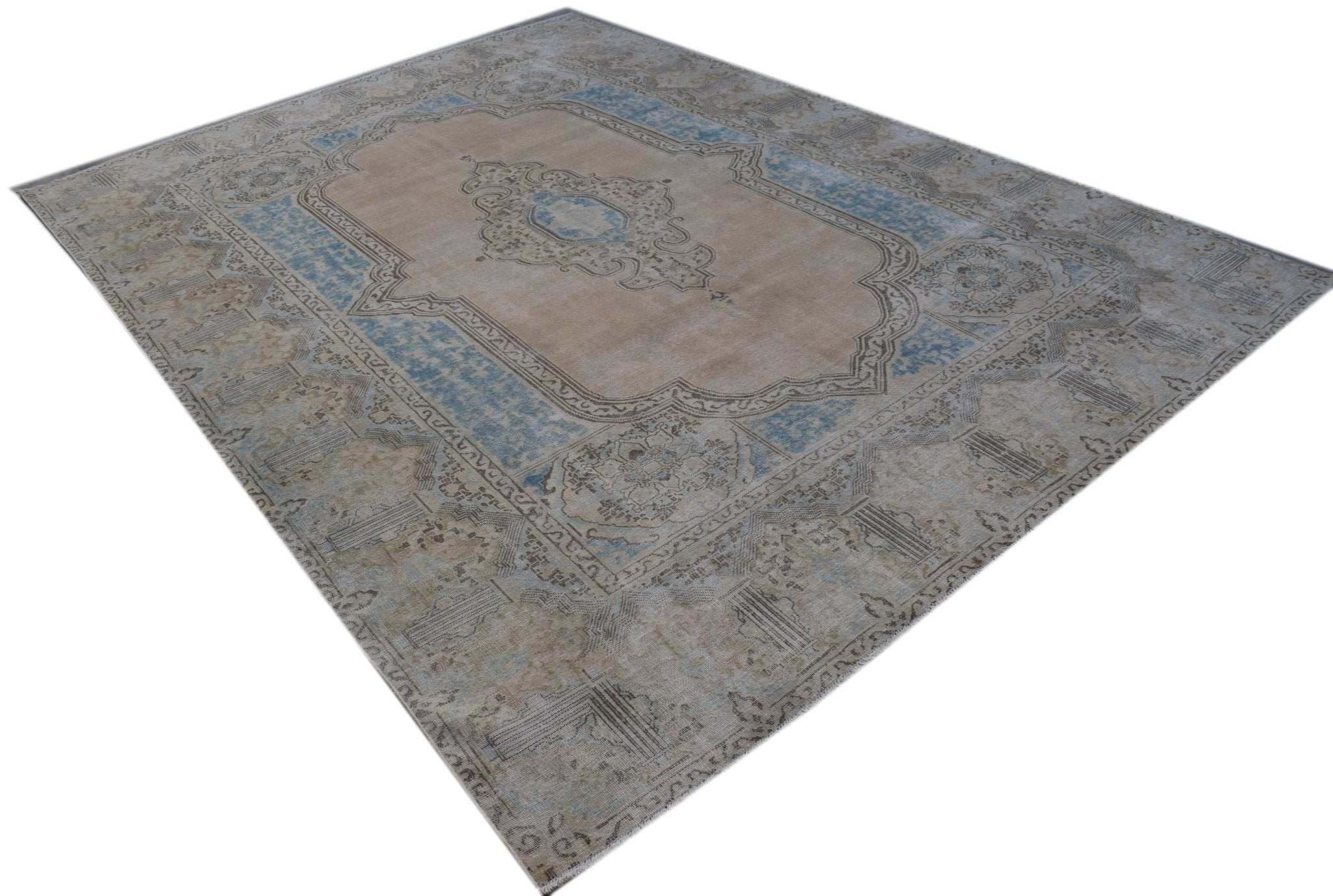 Handwoven Vintage Persian Kerman Rug | 377 x 285 cm | 12'9" x 9'4" - Najaf Rugs & Textile