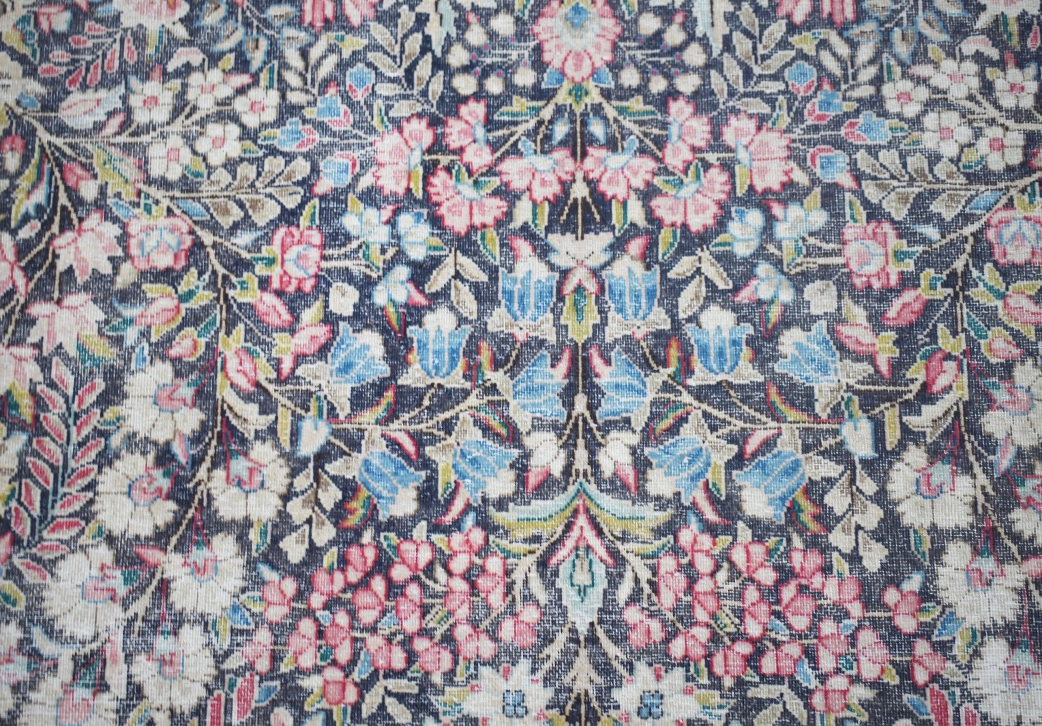 Handwoven Vintage Persian Kerman Rug | 379 x 292 cm | 12'6" x 9'7" - Najaf Rugs & Textile