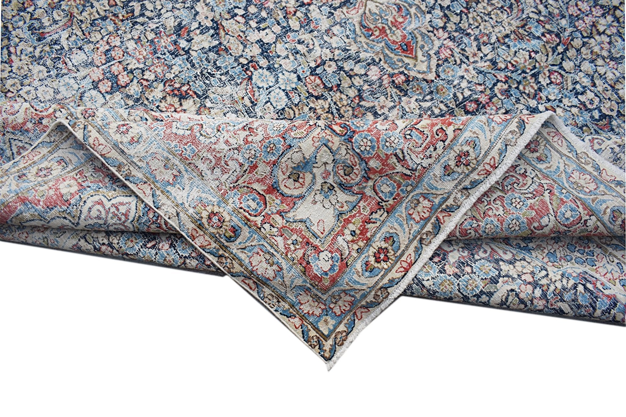 Handwoven Vintage Persian Kerman Rug | 385 x 292 cm | 12'8" x 9'7" - Najaf Rugs & Textile