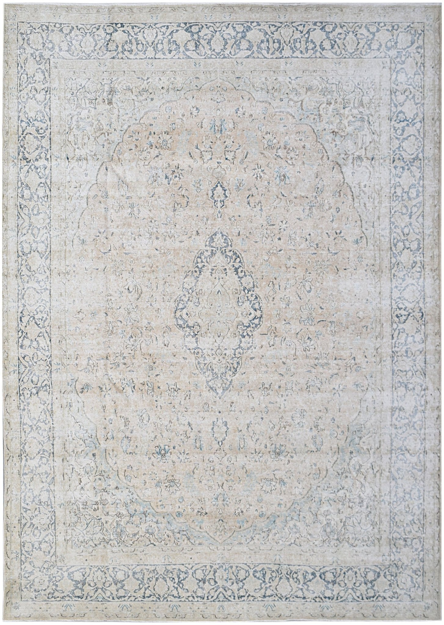 Handwoven Vintage Persian Kerman Rug | 387 x 292 cm | 12'9" x 9'7" - Najaf Rugs & Textile