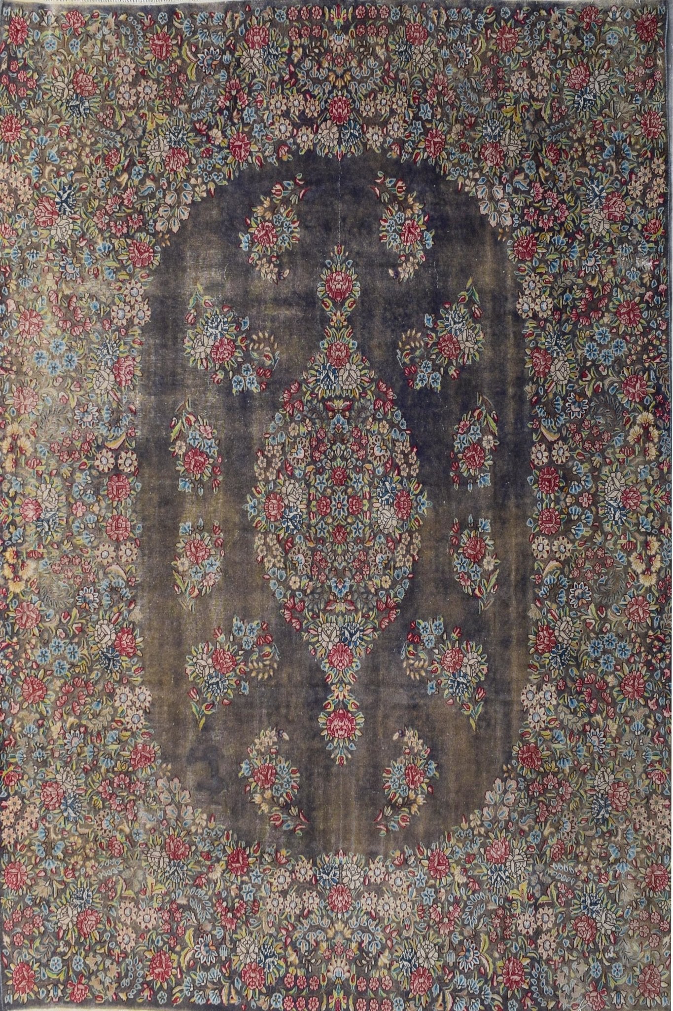 Handwoven Vintage Persian Kerman Rug | 391 x 295 cm | 12'6" x 9'6" - Najaf Rugs & Textile