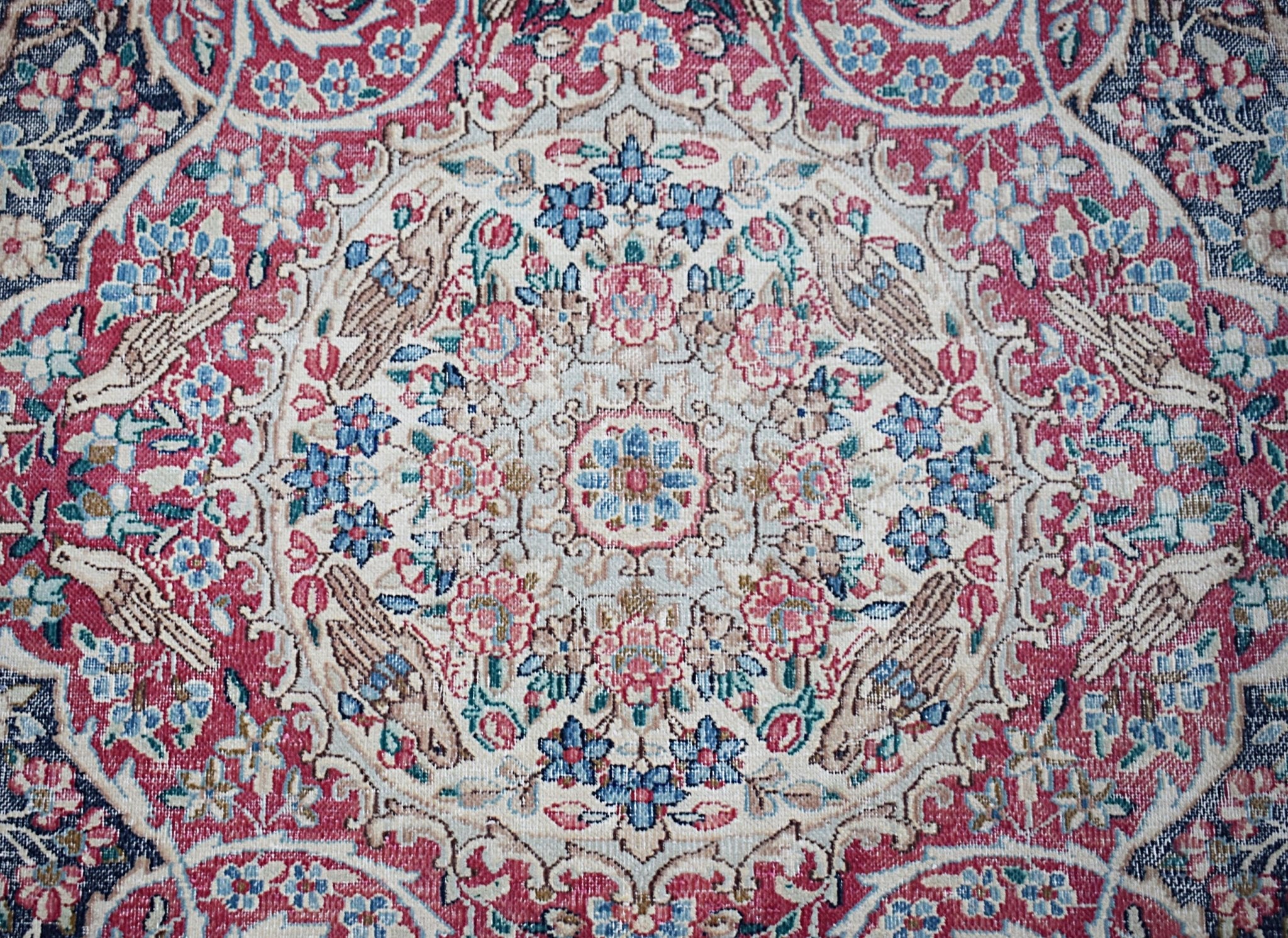 Handwoven Vintage Persian Kerman Rug | 392 x 295 cm | 12'11" x 9'8" - Najaf Rugs & Textile