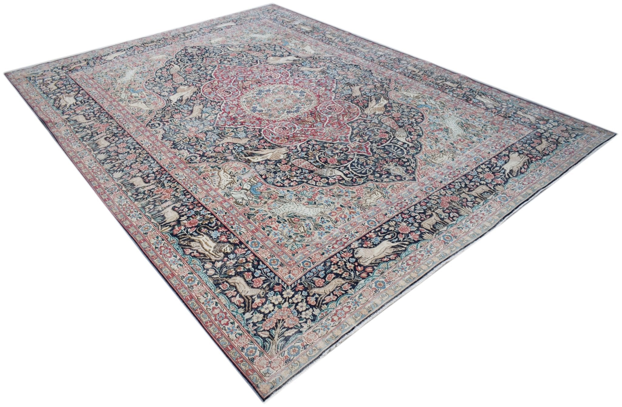 Handwoven Vintage Persian Kerman Rug | 392 x 295 cm | 12'11" x 9'8" - Najaf Rugs & Textile
