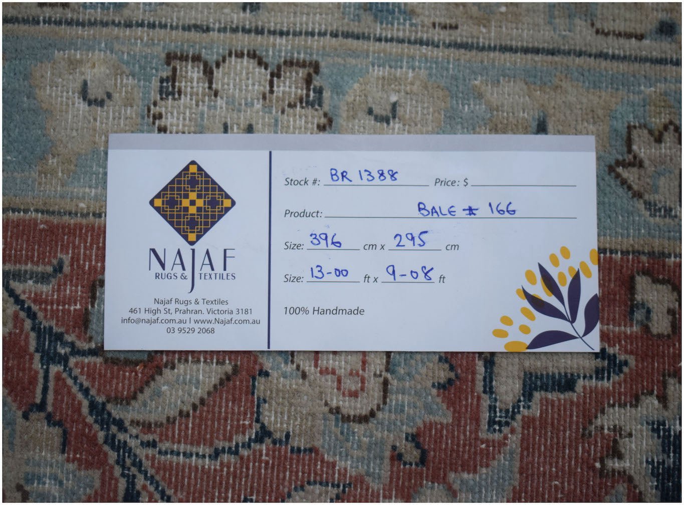 Handwoven Vintage Persian Kerman Rug | 396 x 295 cm | 13' x 9'8" - Najaf Rugs & Textile