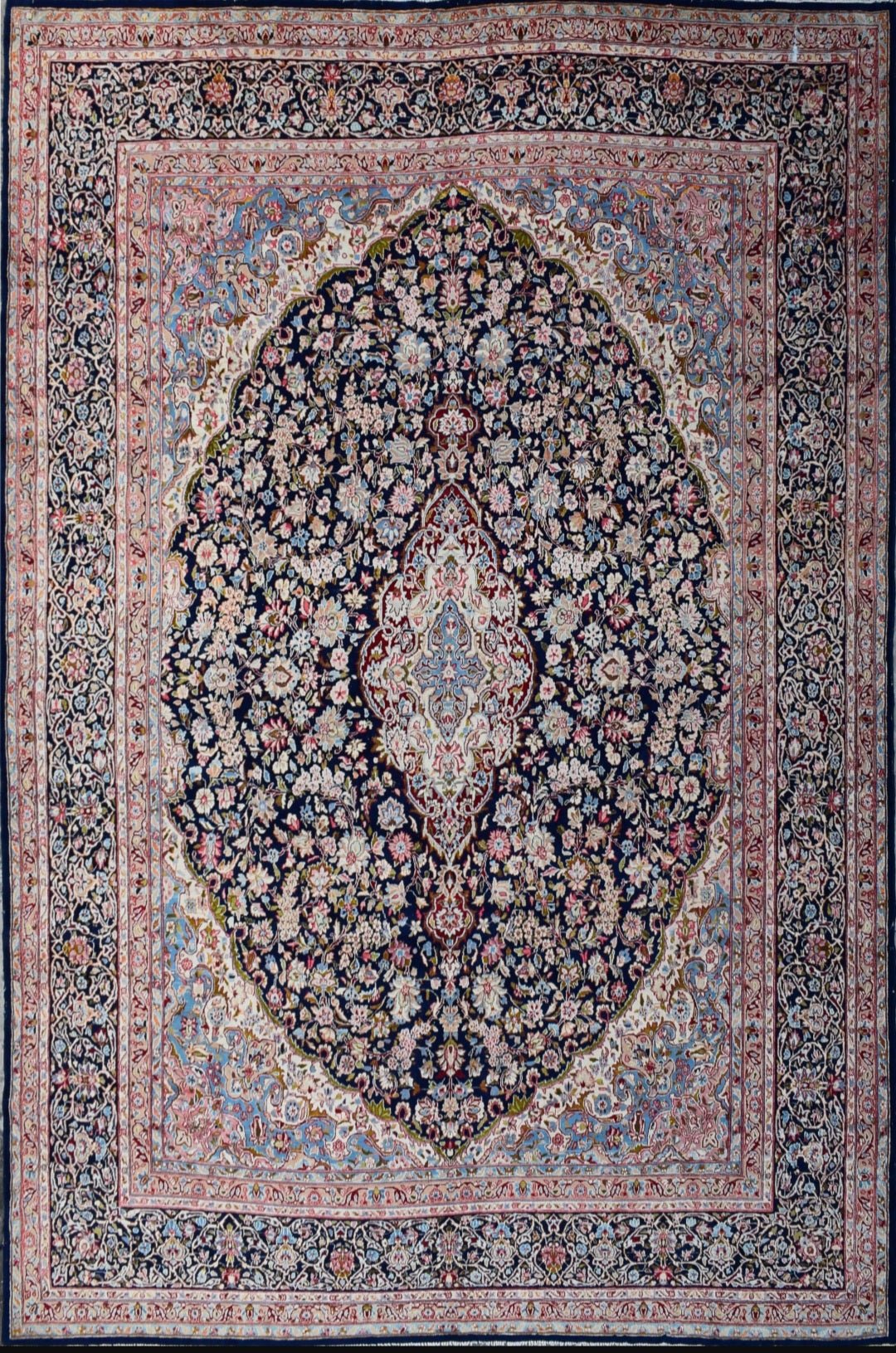 Handwoven Vintage Persian Kerman Rug | 411 x 295 cm | 13'4" x 9'6" - Najaf Rugs & Textile