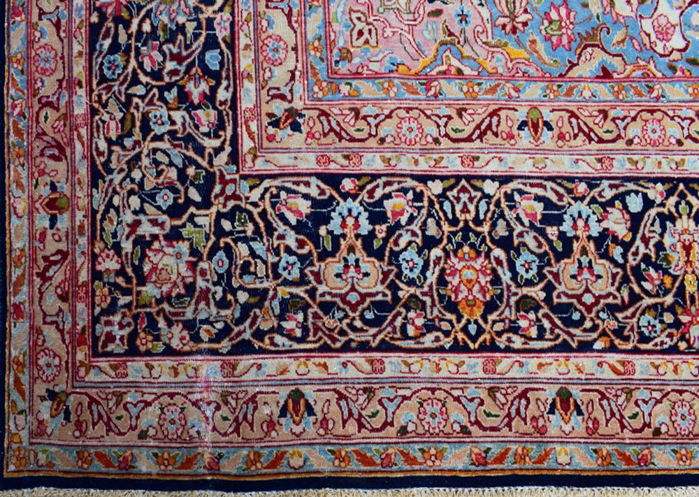 Handwoven Vintage Persian Kerman Rug | 411 x 295 cm | 13'4" x 9'6" - Najaf Rugs & Textile