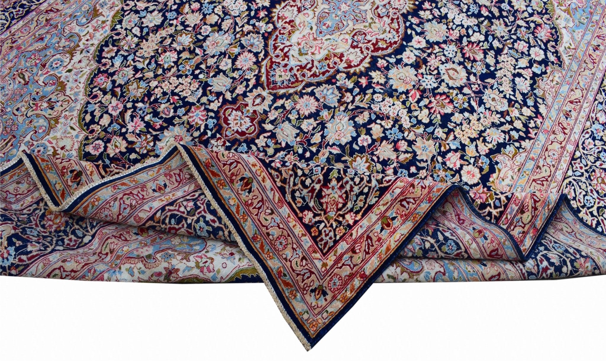 Handwoven Vintage Persian Kerman Rug | 411 x 295 cm | 13'4" x 9'6" - Najaf Rugs & Textile