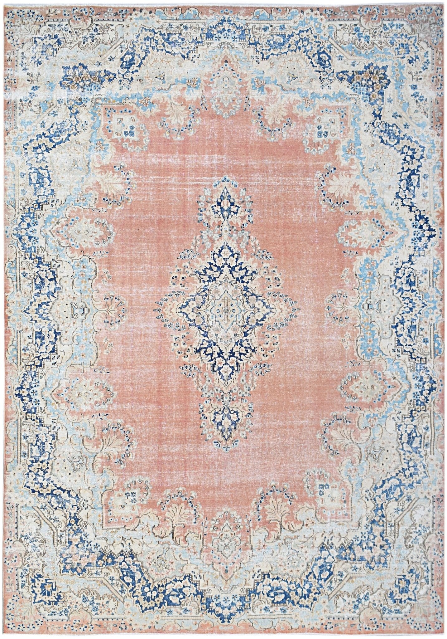 Handwoven Vintage Persian Kerman Rug | 418 x 292 cm | 13'9" x 9'7" - Najaf Rugs & Textile