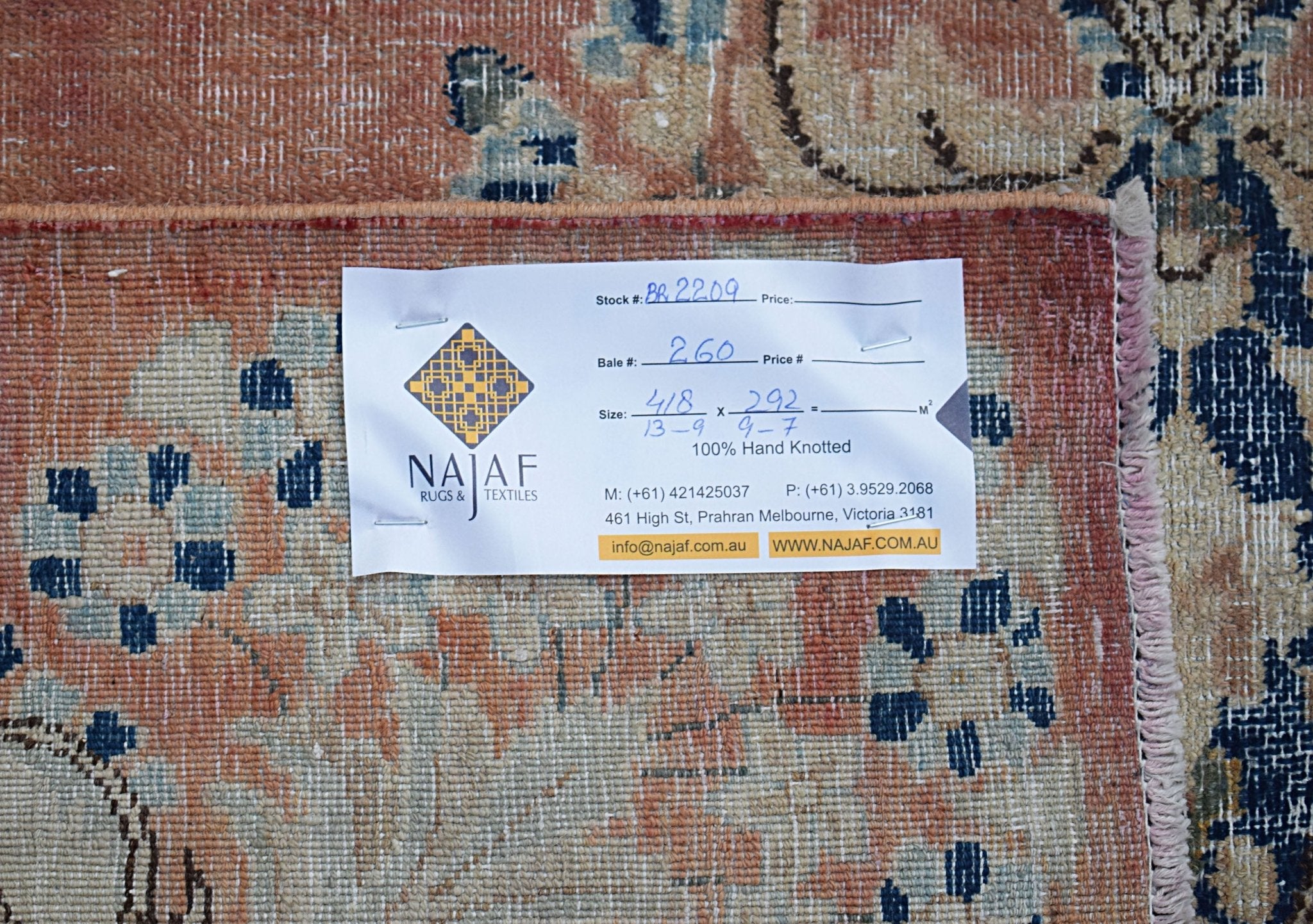 Handwoven Vintage Persian Kerman Rug | 418 x 292 cm | 13'9" x 9'7" - Najaf Rugs & Textile