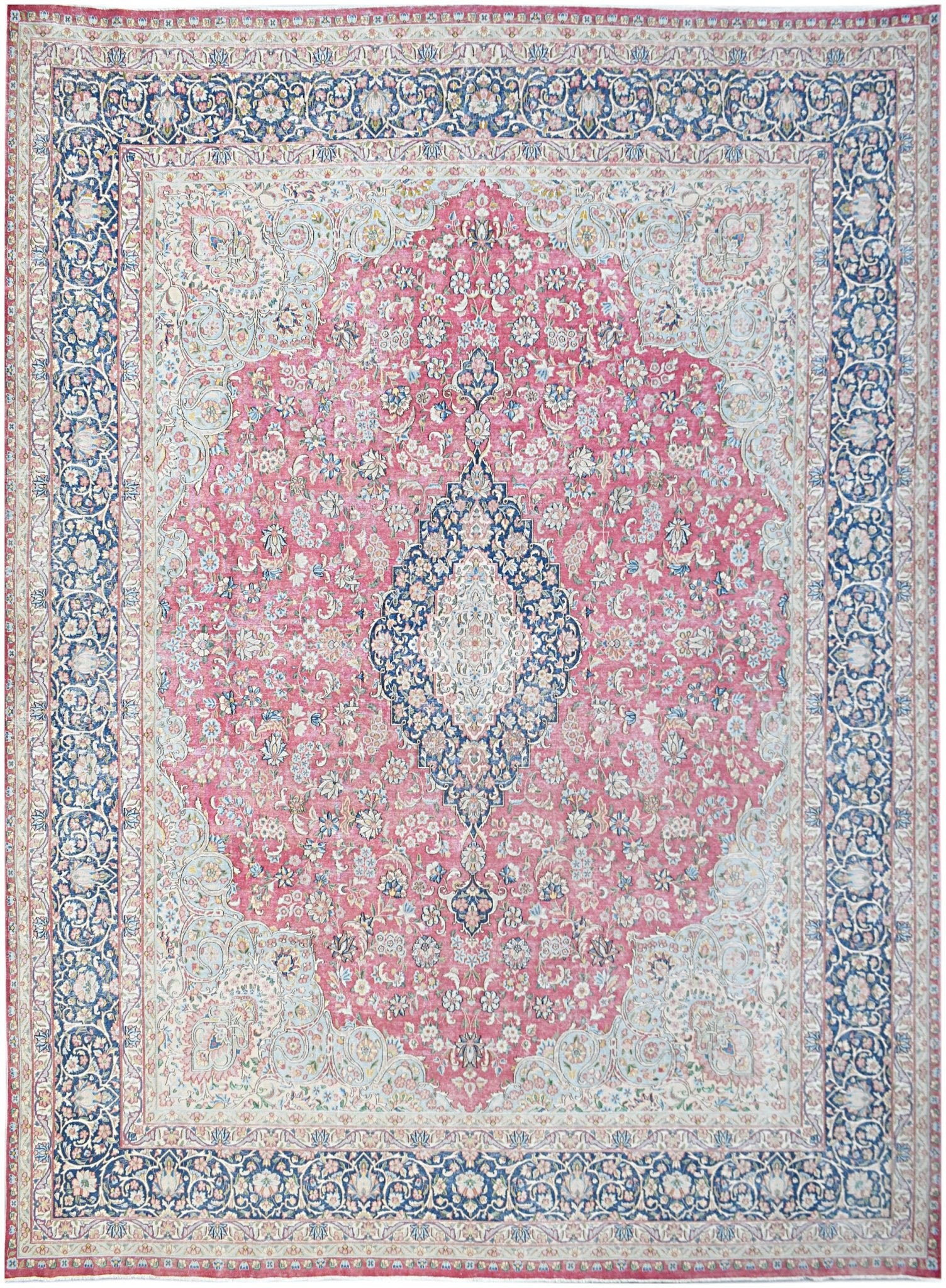 Handwoven Vintage Persian Kerman Rug | 449 x 346 cm | 14'9" x 11'5" - Najaf Rugs & Textile