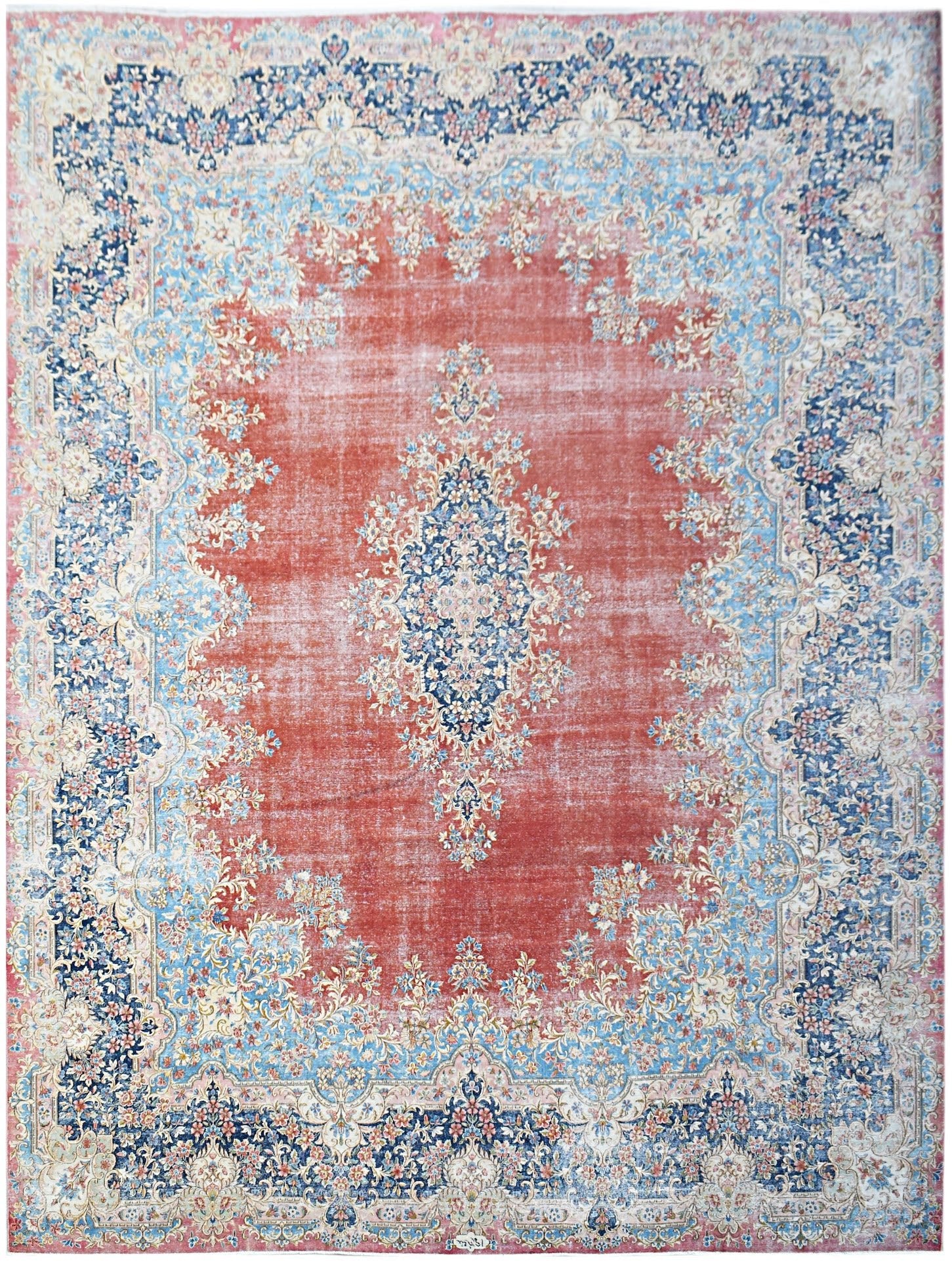 Handwoven Vintage Persian Kerman Rug | 478 x 380 cm | 15'9" x 12'6" - Najaf Rugs & Textile