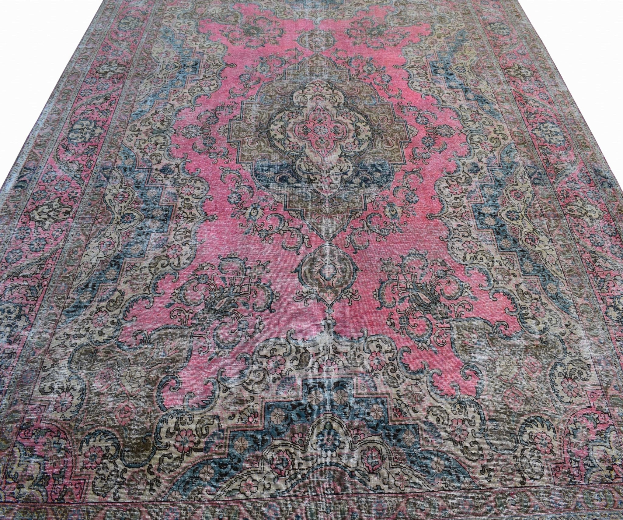Handwoven Vintage Persian Tabriz Rug | 390 x 294 cm | 12'8" x 9'6" - Najaf Rugs & Textile