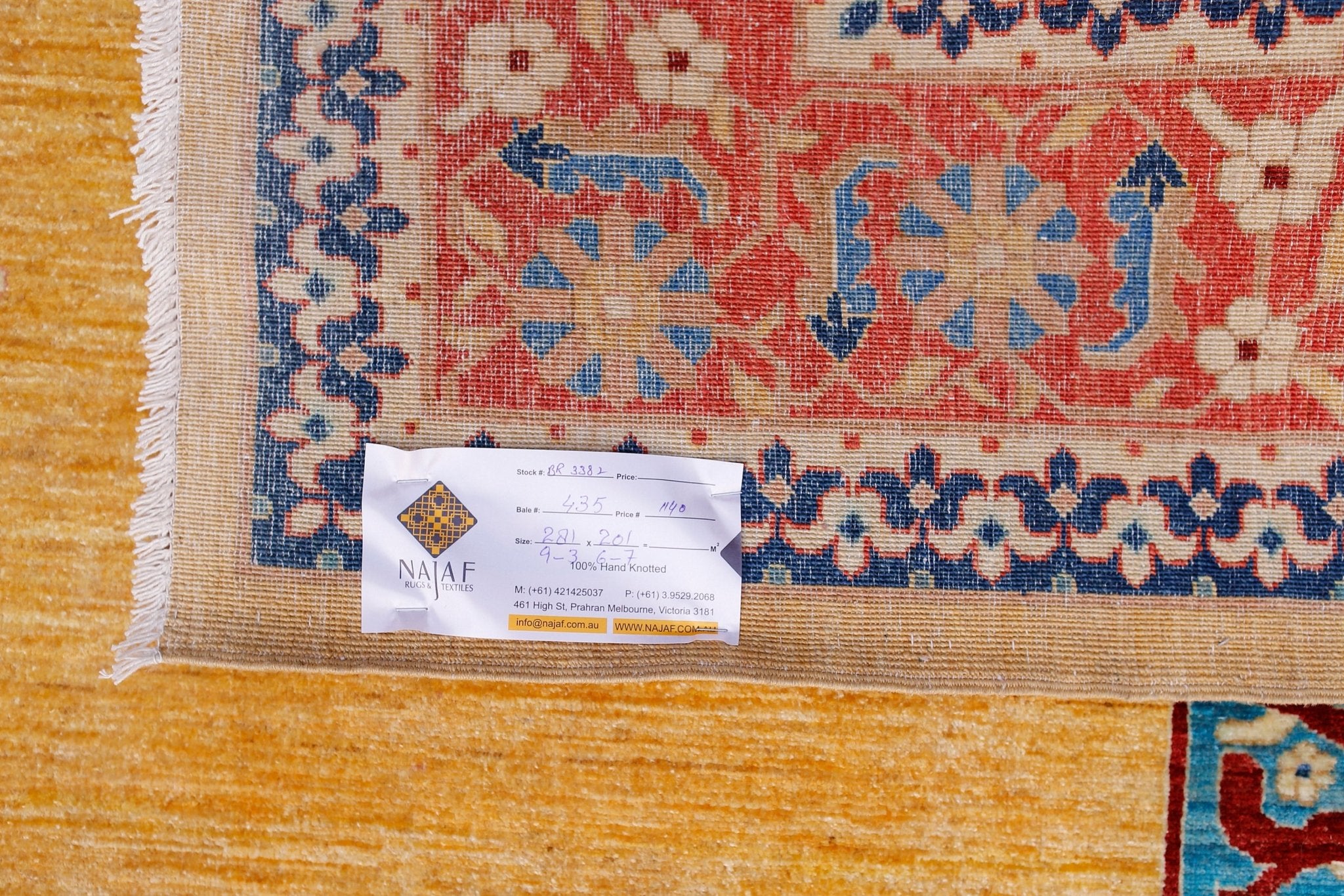 High Quality Handwoven Afghan Chobi Rug | 281 x 201 cm | 9'3" x 6'7" - Najaf Rugs & Textile