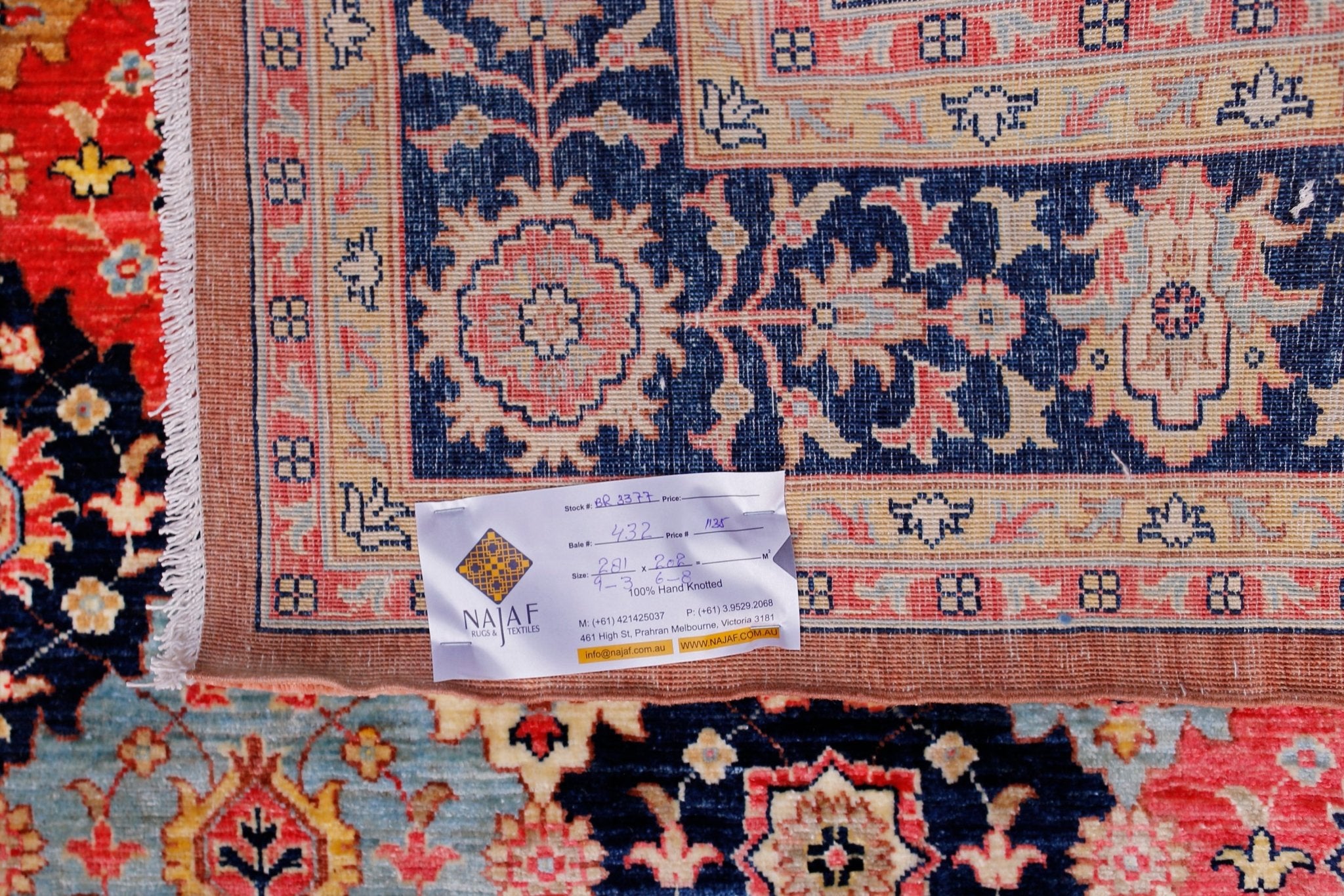 High Quality Handwoven Afghan Chobi Rug | 281 x 202 cm | 9'3" x 6'8" - Najaf Rugs & Textile