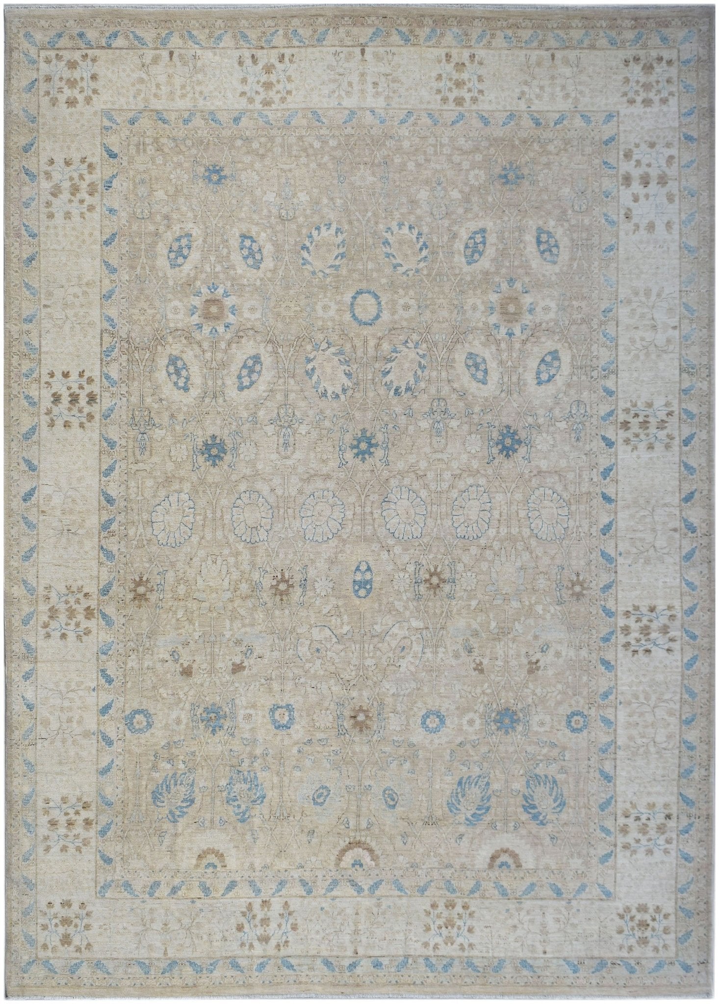 High Quality Handwoven Transitional Afghan Rug | 354 x 276 cm | 11'7" x 9'1" - Najaf Rugs & Textile