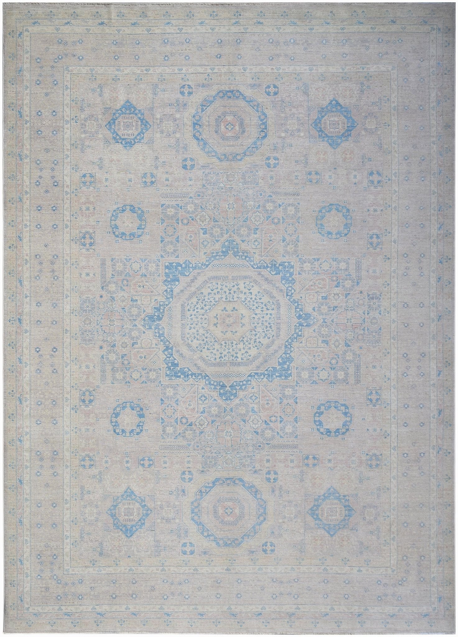High Quality Handwoven Transitional Mamluk Rug | 418 x 305 cm | 13'9" x 10' - Najaf Rugs & Textile