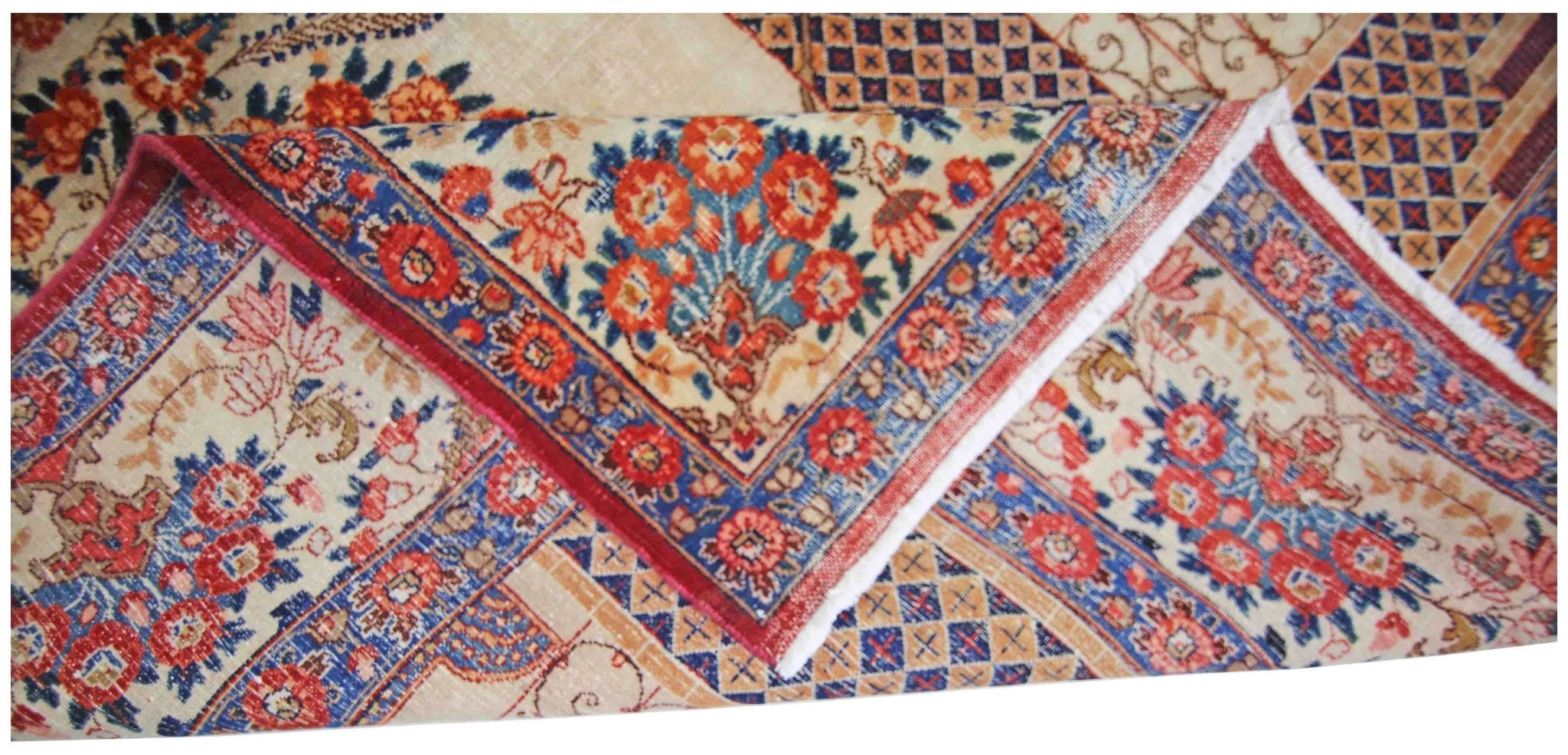 Rare Handmade Vintage Persian Kashmar Rug | 394 x 297 cm | 12'11" x 9'9" - Najaf Rugs & Textile