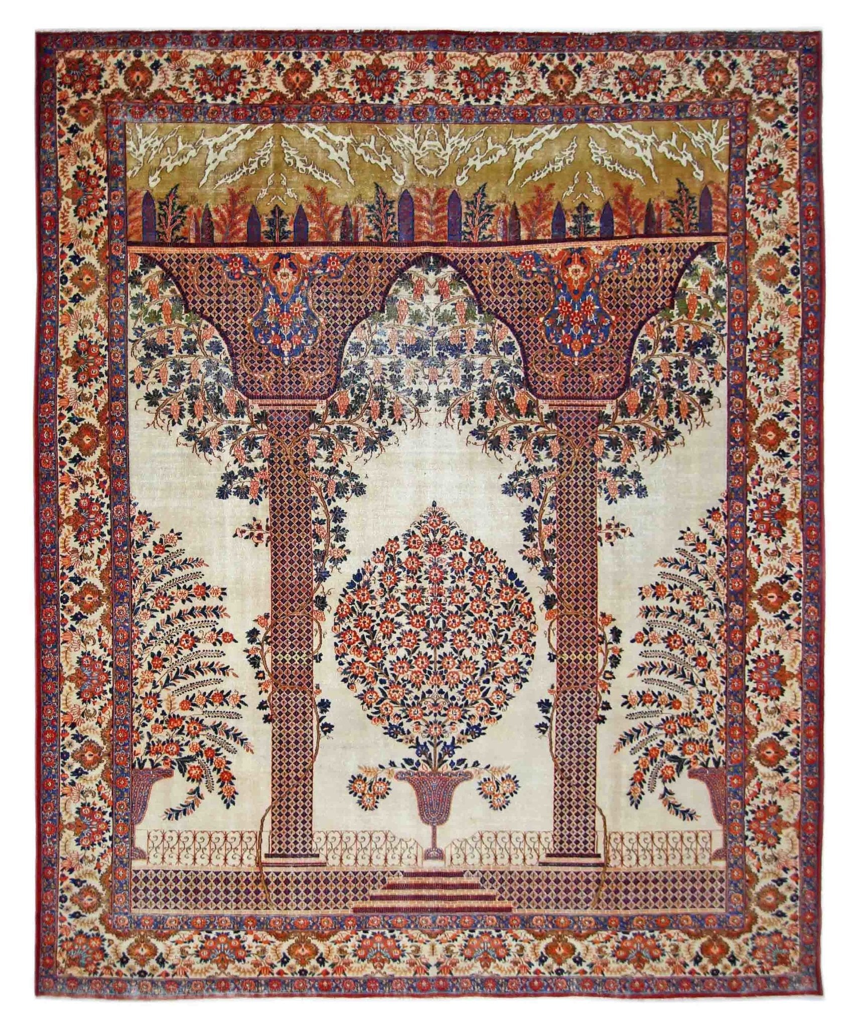 Rare Handmade Vintage Persian Kashmar Rug | 394 x 297 cm | 12'11" x 9'9" - Najaf Rugs & Textile