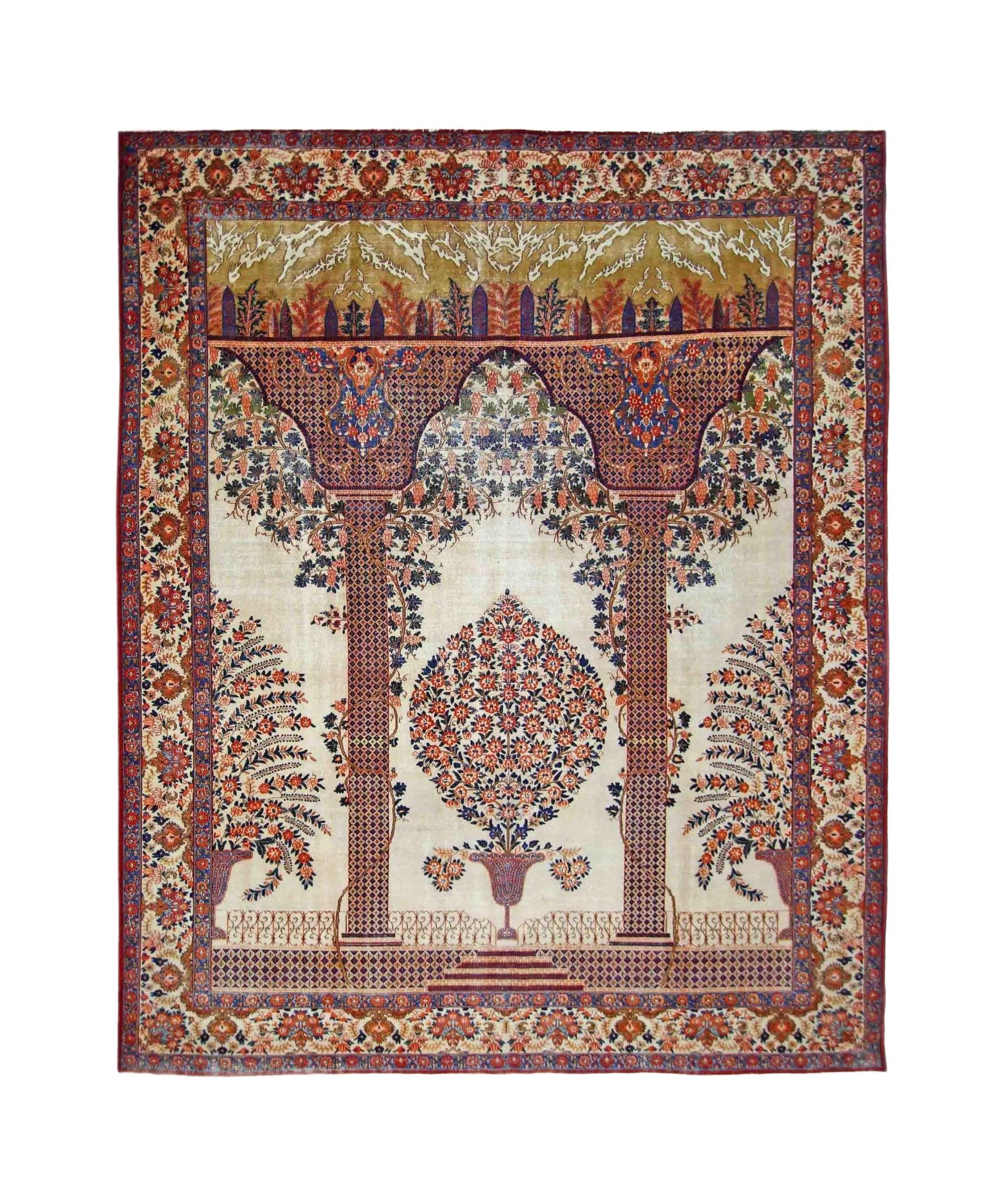 Rare Handmade Vintage Persian Kashmar Rug | 394 x 297 cm | 12'11" x 9'9" - Najaf Rugs & Textile