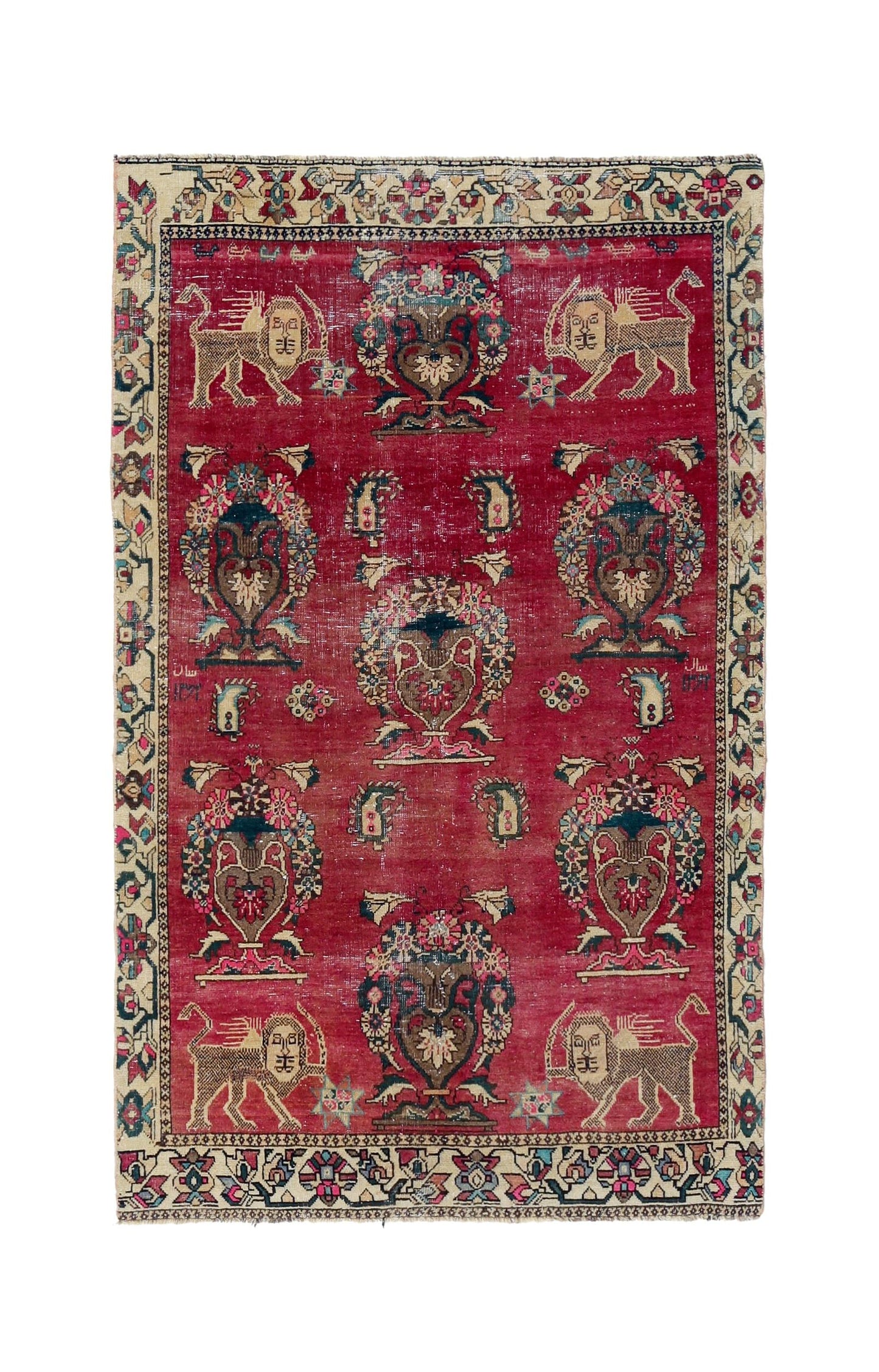 Vintage Persian Bakhtiari Rug – Hunting Scene