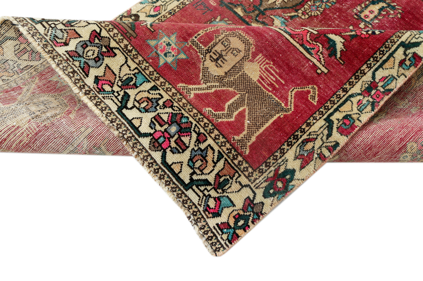 Vintage Persian Bakhtiari Rug – Hunting Scene