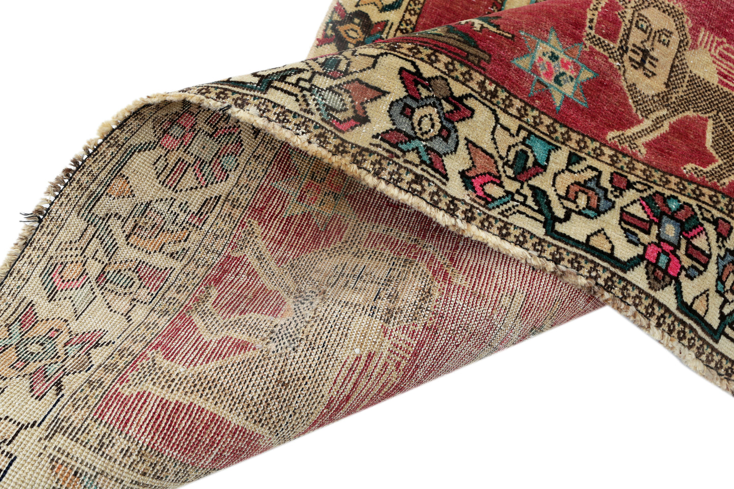 Vintage Persian Bakhtiari Rug – Hunting Scene