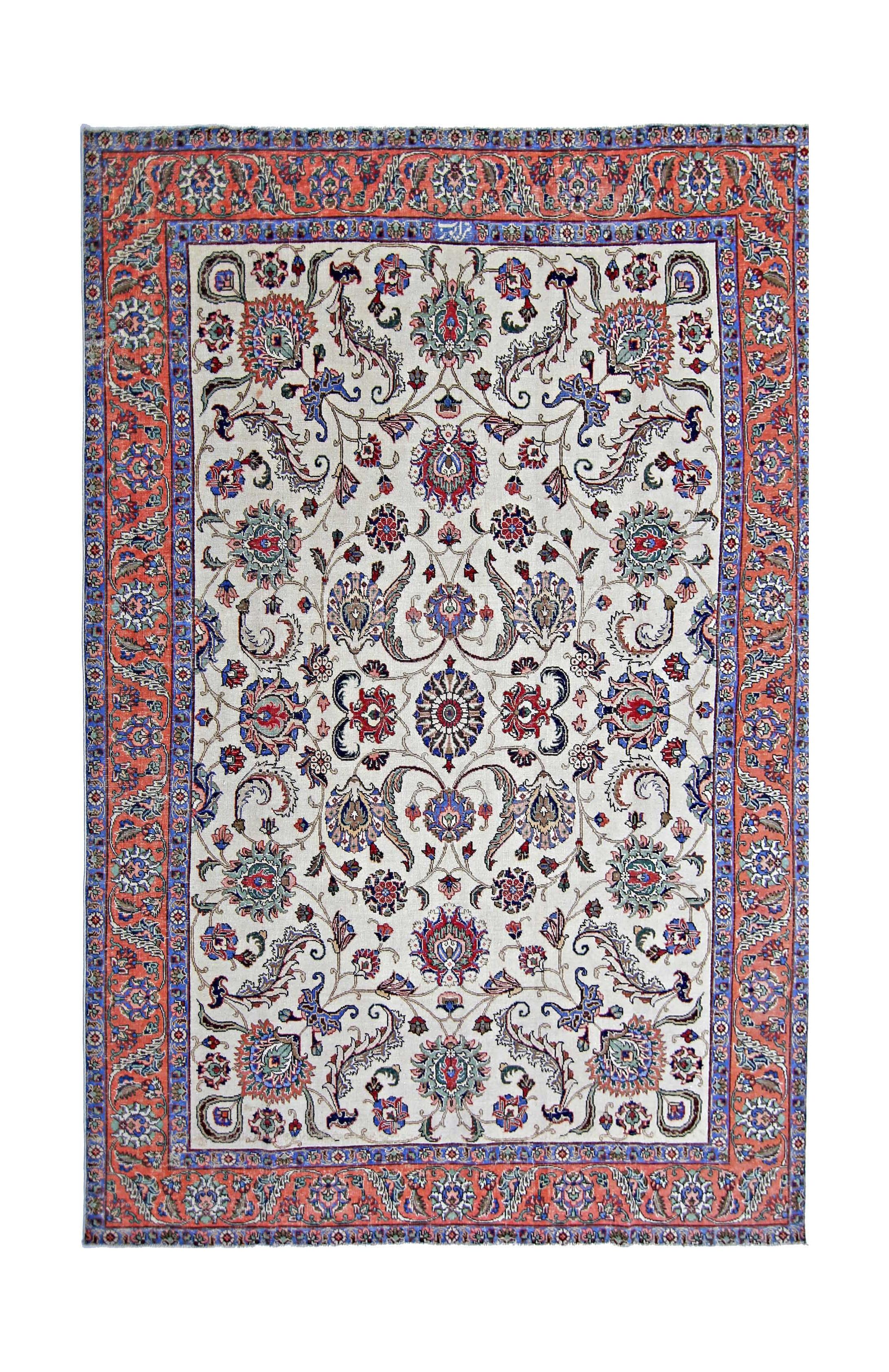 Vintage Persian Tabriz Rug