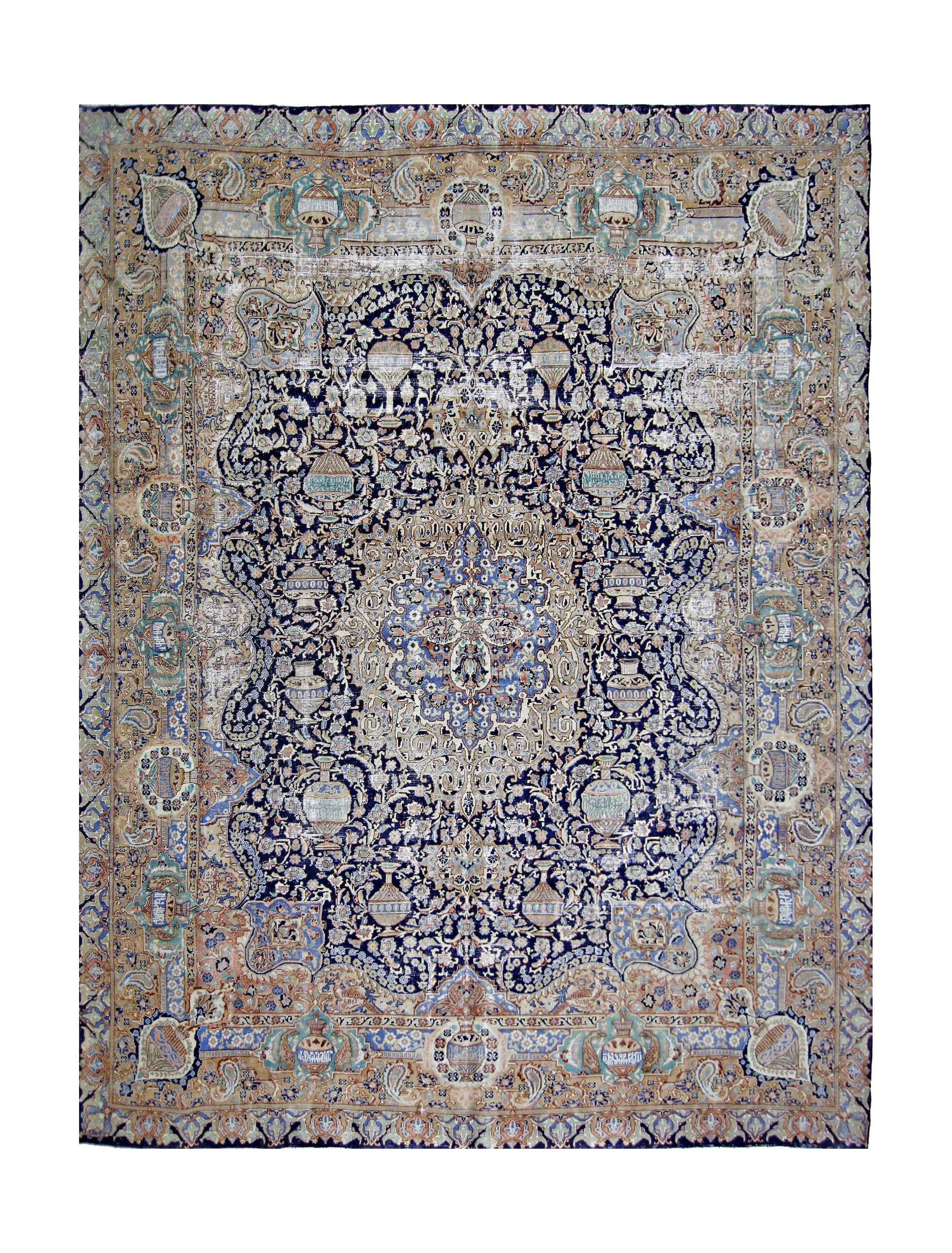 Vintage Persian Kashmar Rug