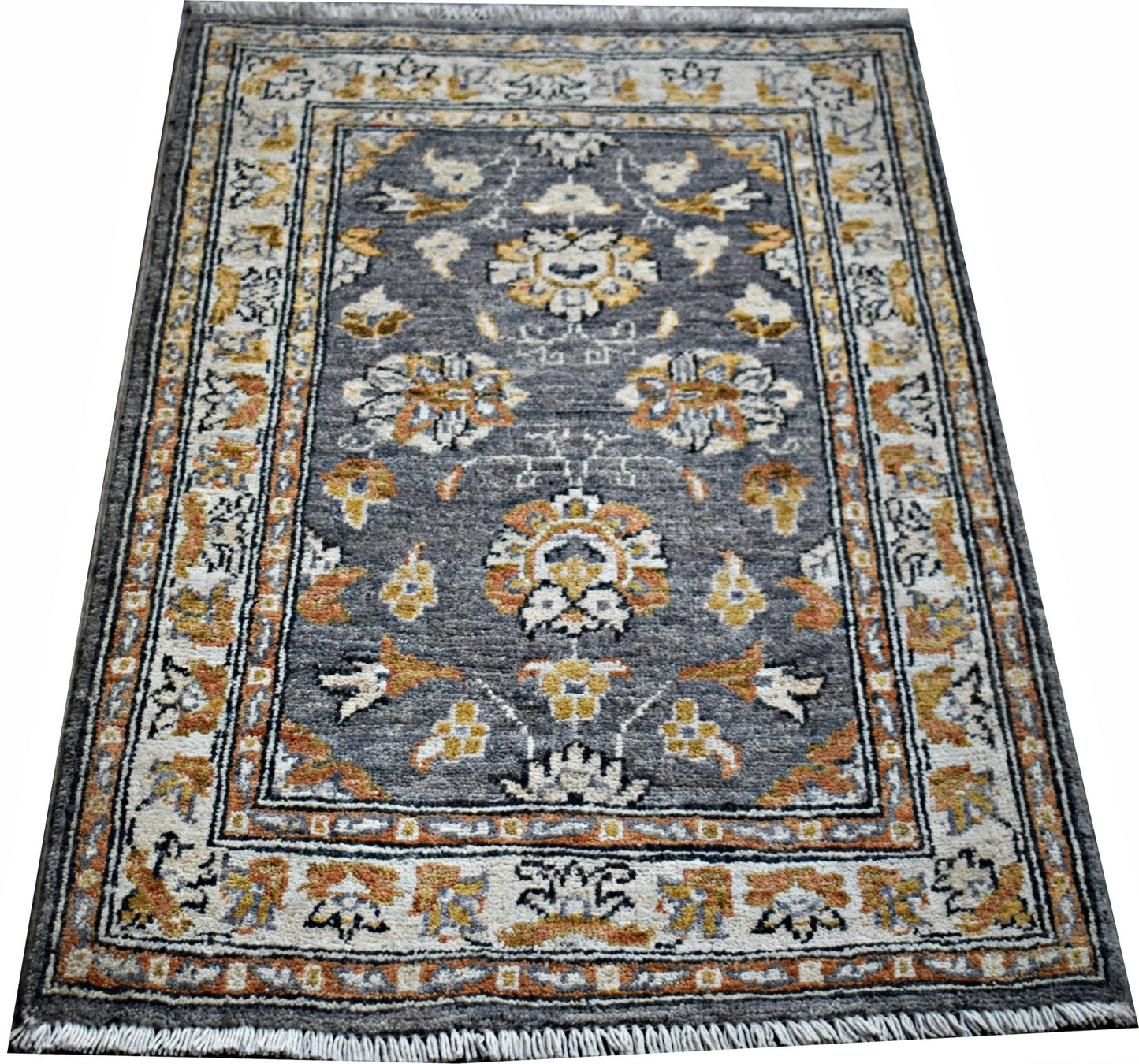 Handmade Mini Afghan Chobi Rug | 84 x 65 cm | 2'9" x 2'2" - Najaf Rugs & Textile