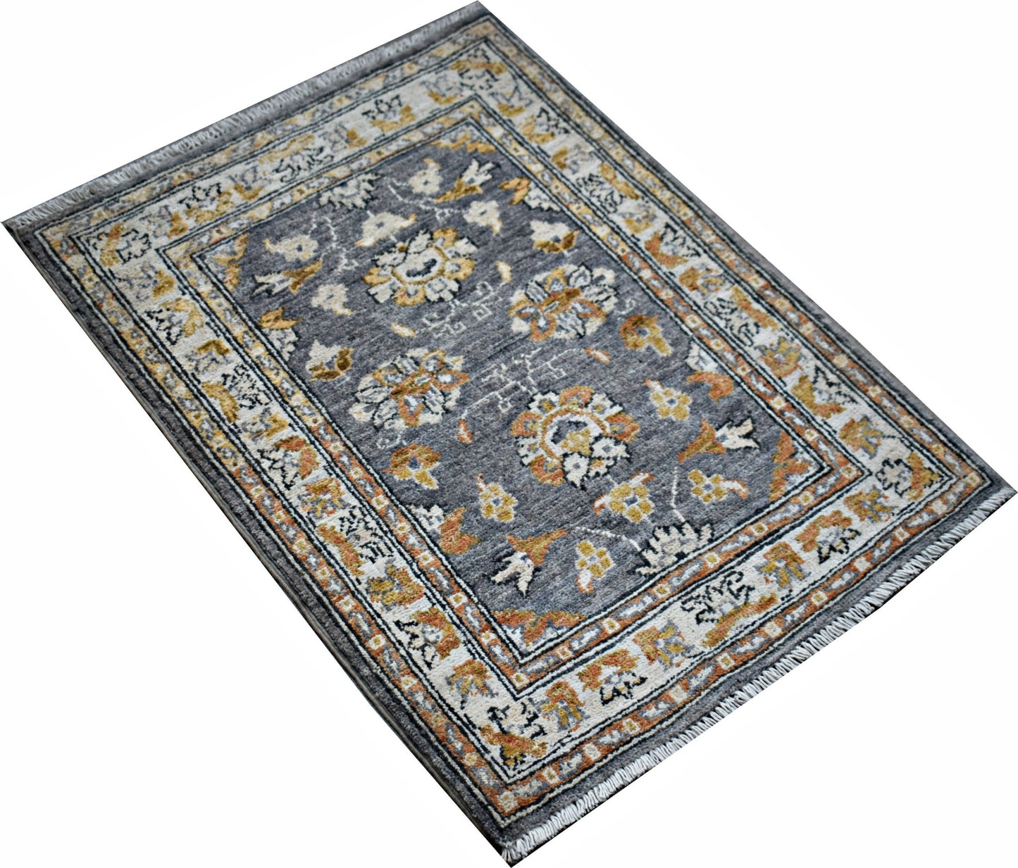 Handmade Mini Afghan Chobi Rug | 84 x 65 cm | 2'9" x 2'2" - Najaf Rugs & Textile