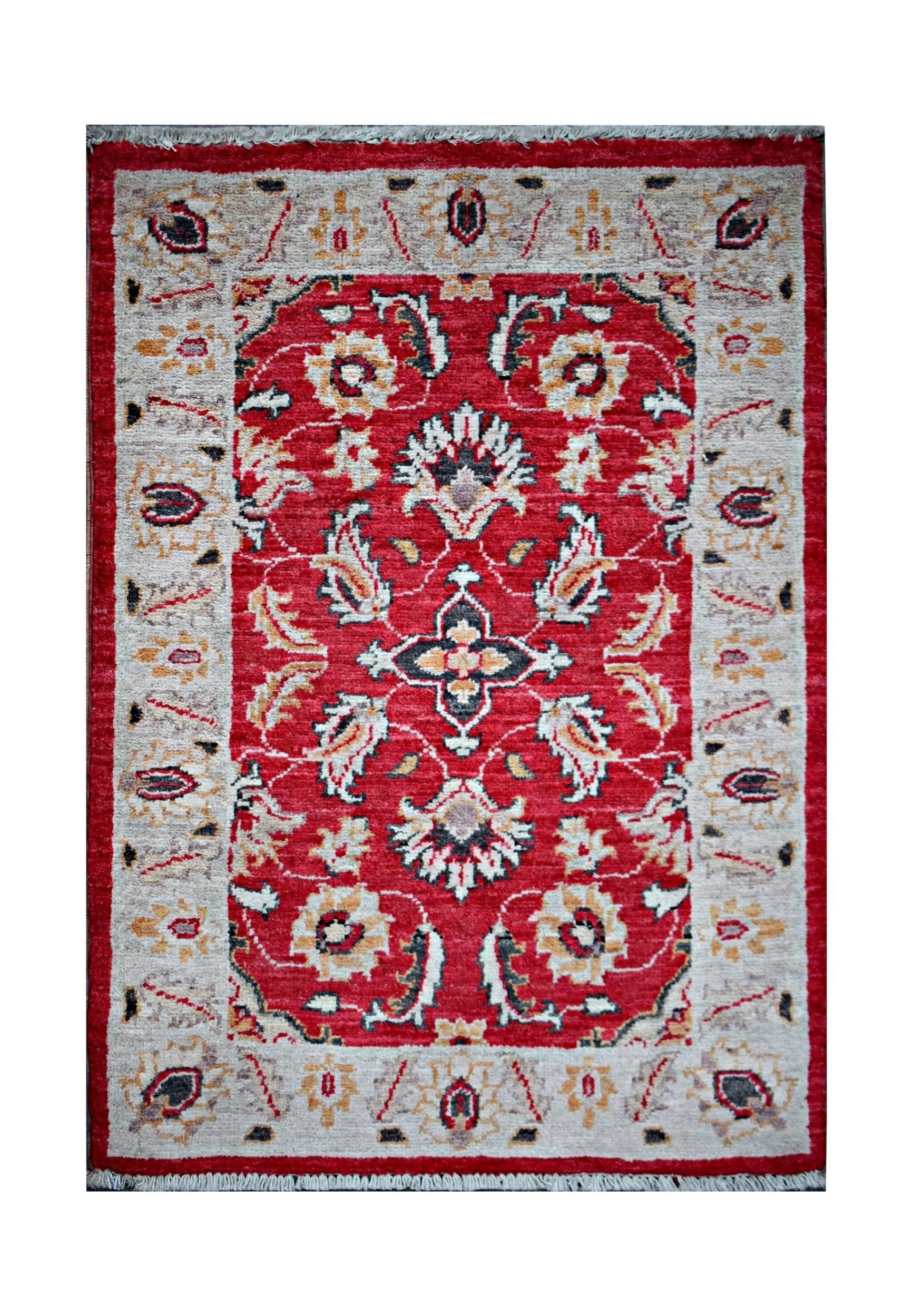 Handmade Mini Afghan Chobi Rug | 86 x 58 cm | 2'10" x 1'11" - Najaf Rugs & Textile