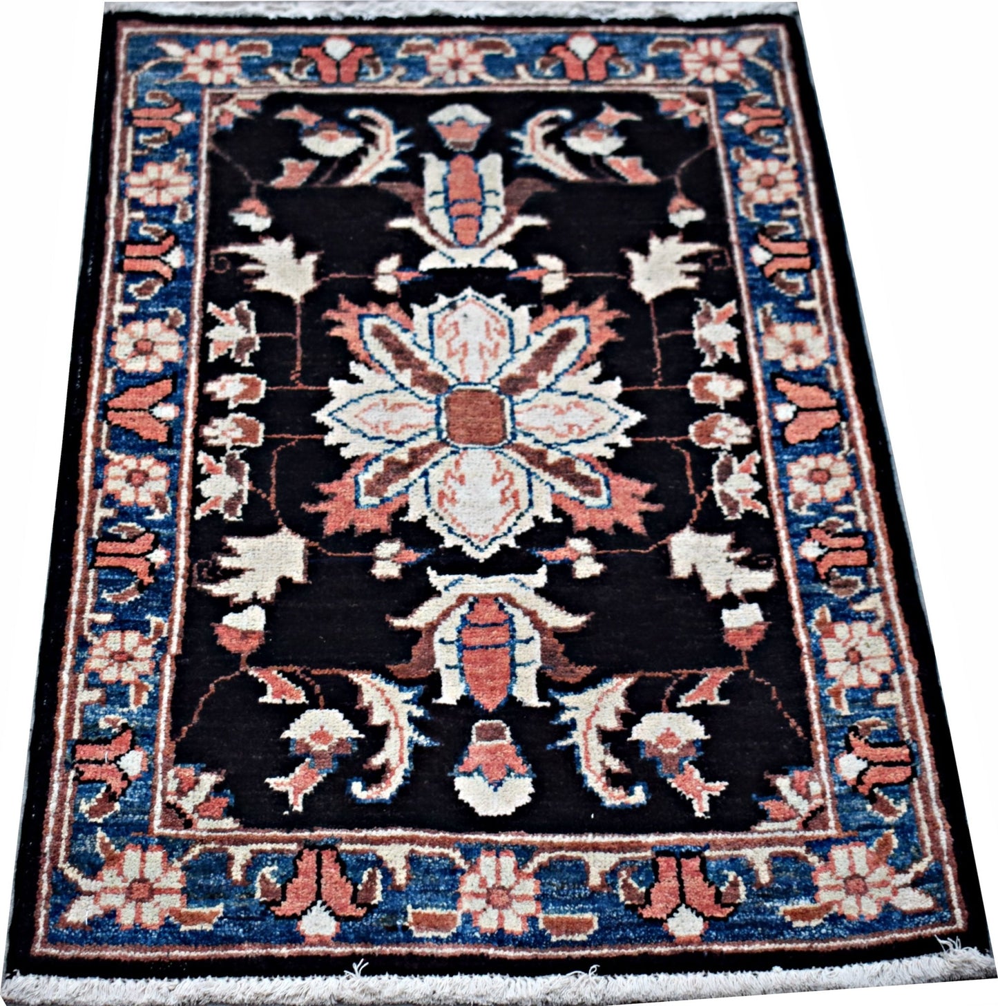 Handmade Mini Afghan Chobi Rug | 87 x 60 cm | 2'10" x 2' - Najaf Rugs & Textile