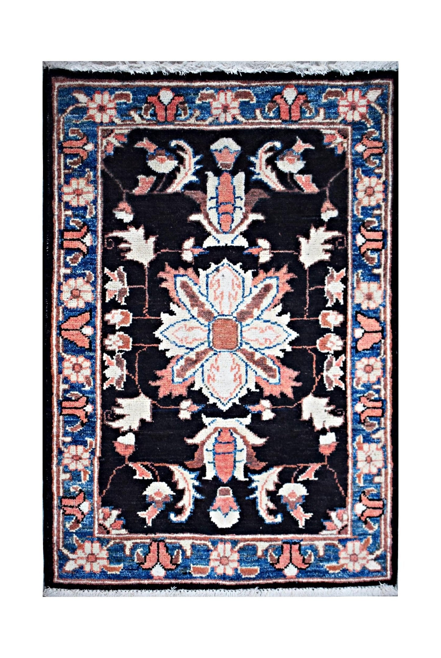 Handmade Mini Afghan Chobi Rug | 87 x 60 cm | 2'10" x 2' - Najaf Rugs & Textile