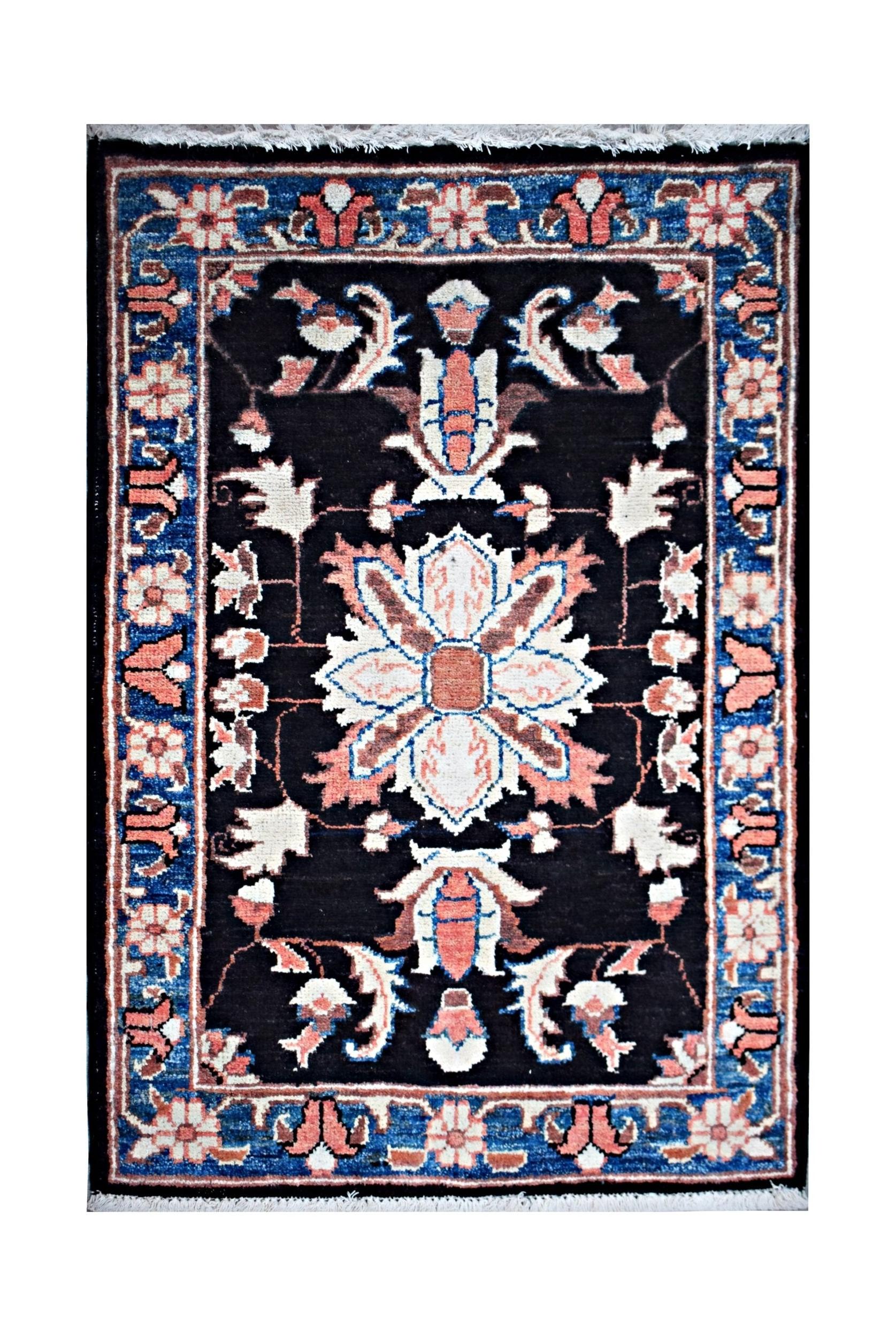 Handmade Mini Afghan Chobi Rug | 87 x 60 cm | 2'10" x 2' - Najaf Rugs & Textile