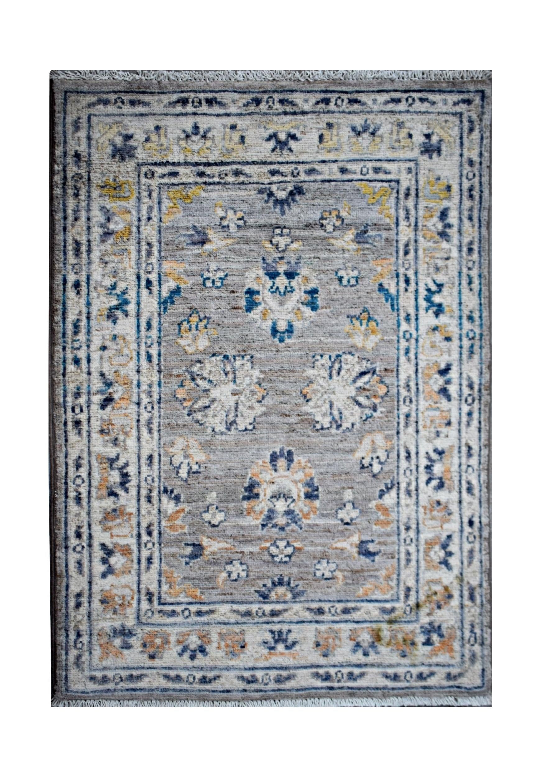 Handmade Mini Afghan Chobi Rug | 88 x 63 cm | 2'11" x 2'1" - Najaf Rugs & Textile