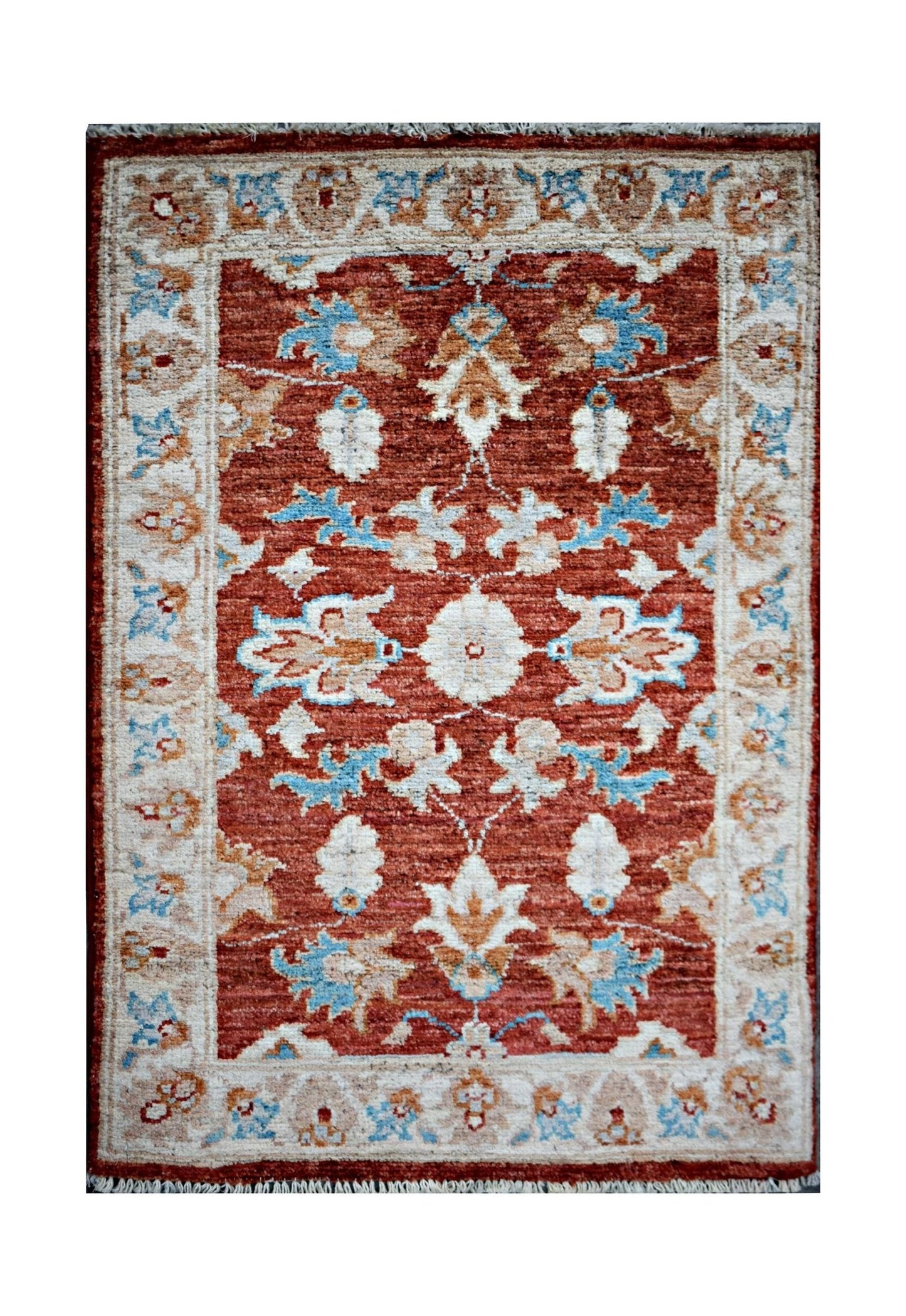 Handmade Mini Afghan Chobi Rug | 89 x 59 cm | 2'11" x 1'11" - Najaf Rugs & Textile