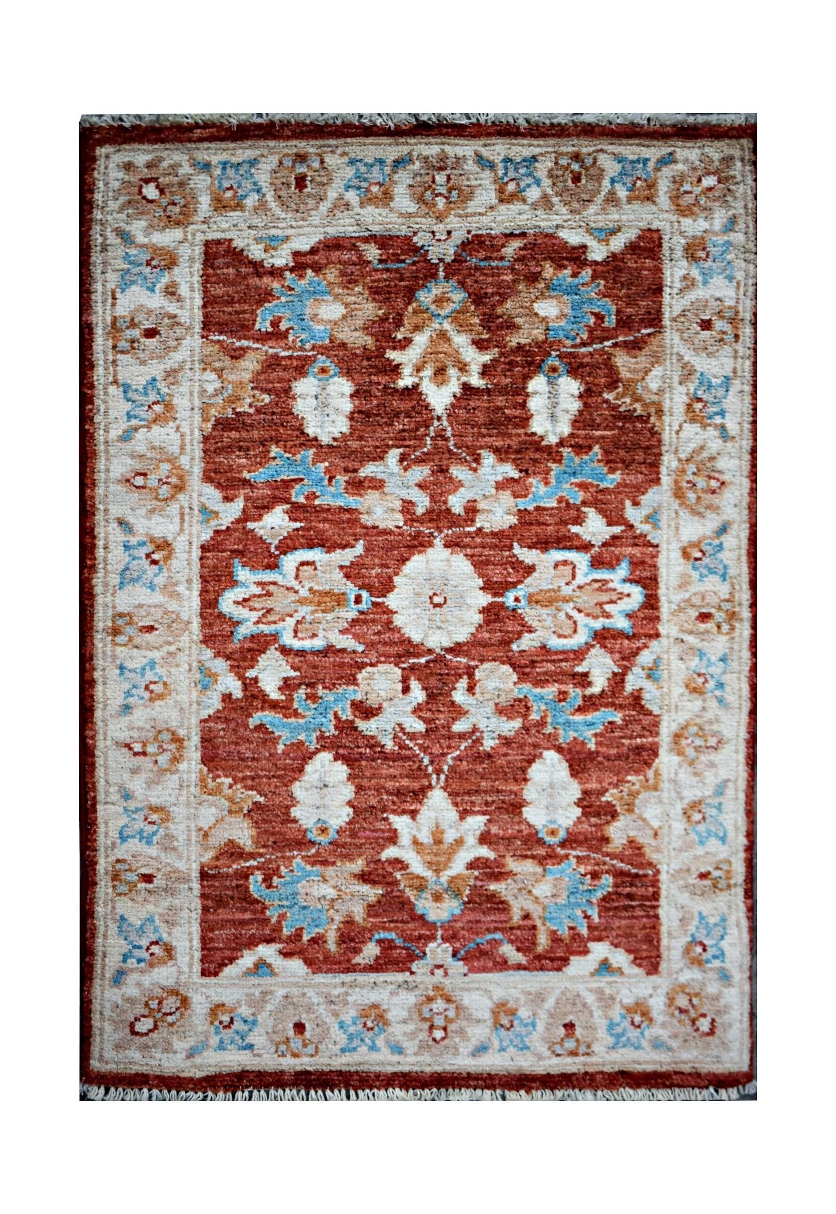 Handmade Mini Afghan Chobi Rug | 89 x 59 cm | 2'11" x 1'11" - Najaf Rugs & Textile