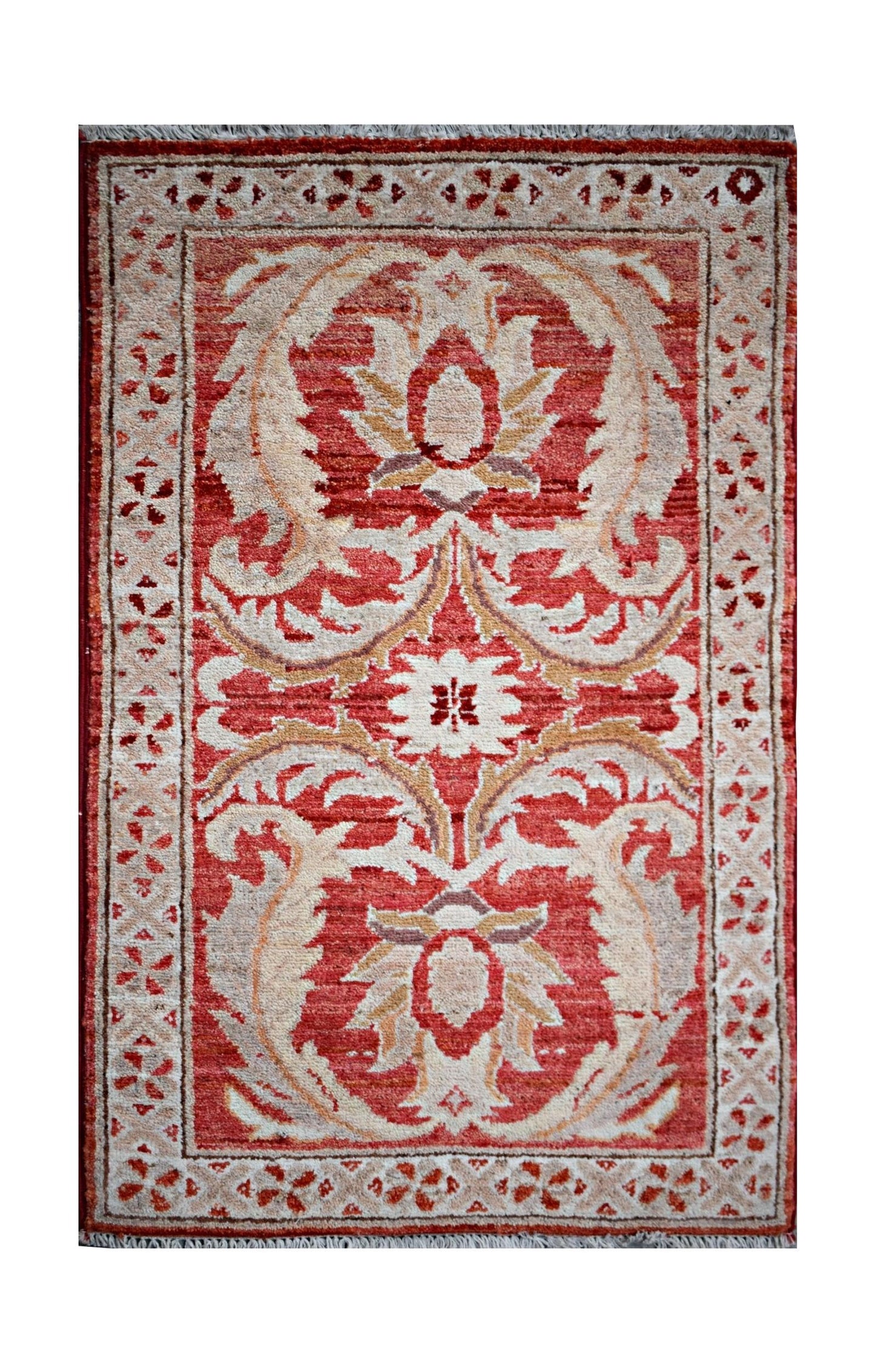 Handmade Mini Afghan Chobi Rug | 91 x 57 cm | 3' x 1'10" - Najaf Rugs & Textile
