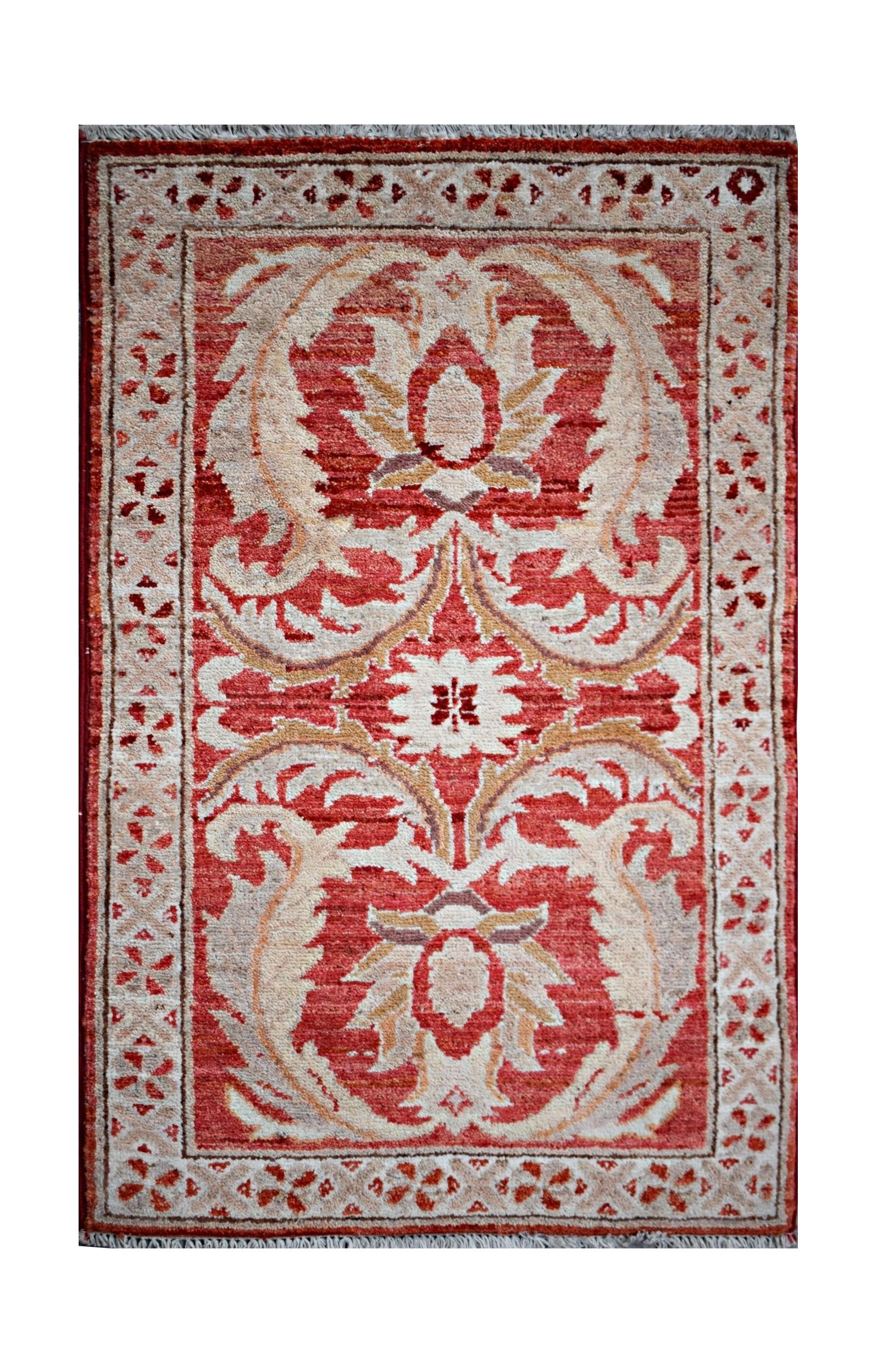 Handmade Mini Afghan Chobi Rug | 91 x 57 cm | 3' x 1'10" - Najaf Rugs & Textile