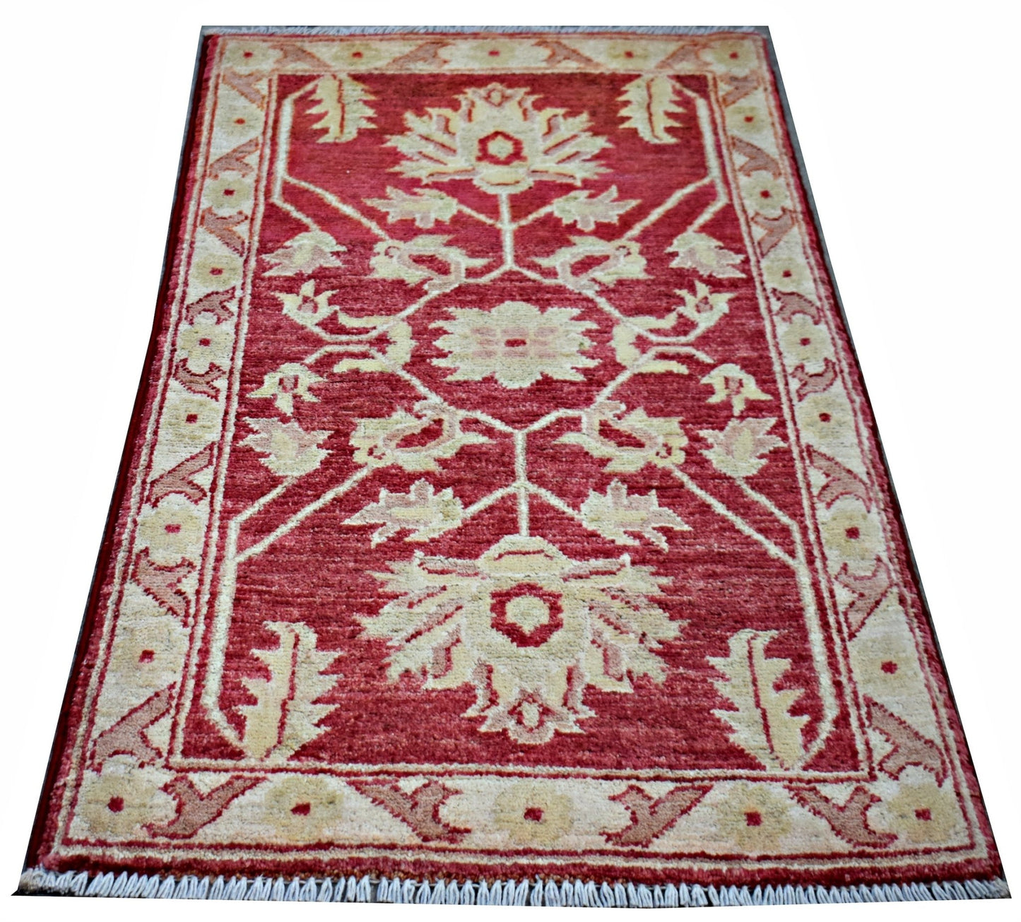 Handmade Mini Afghan Chobi Rug | 92 x 58 cm | 3' x 1'11" - Najaf Rugs & Textile