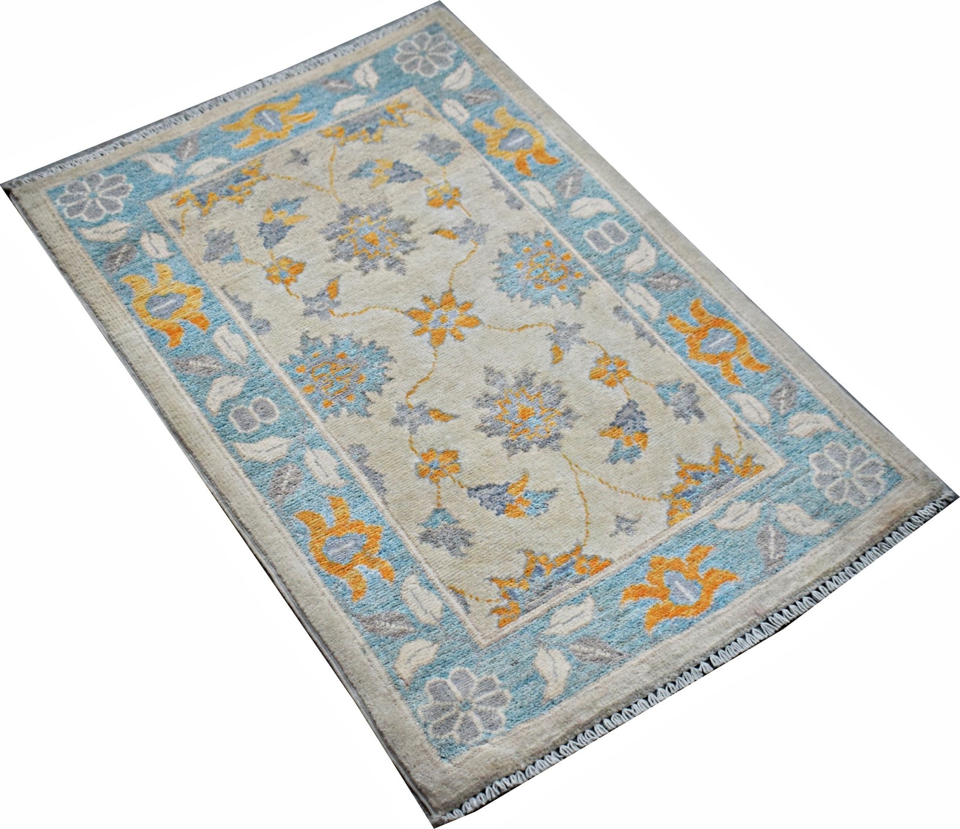 Handmade Mini Afghan Chobi Rug | 94 x 65 cm | 3'2" x 2'2" - Najaf Rugs & Textile