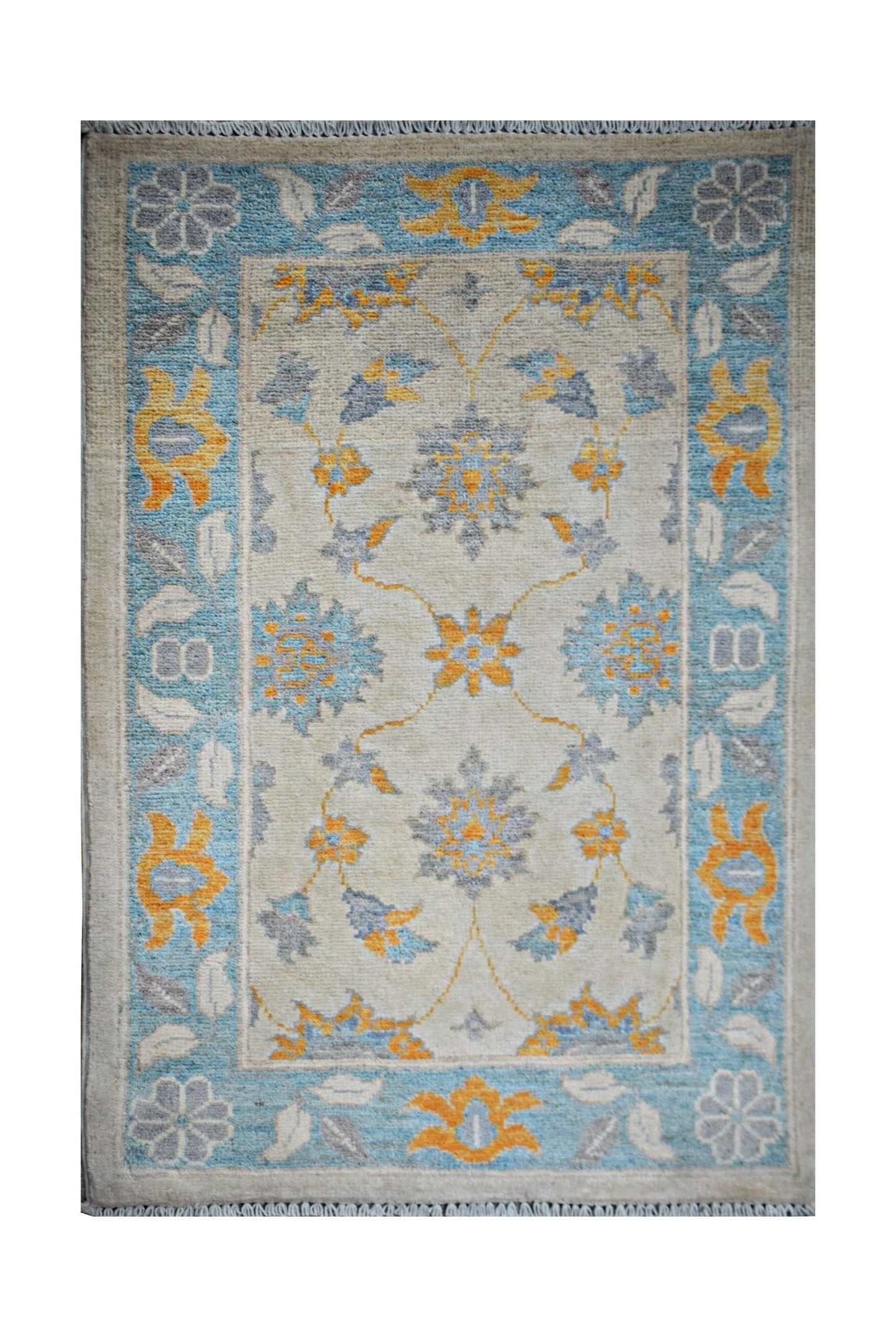 Handmade Mini Afghan Chobi Rug | 94 x 65 cm | 3'2" x 2'2" - Najaf Rugs & Textile