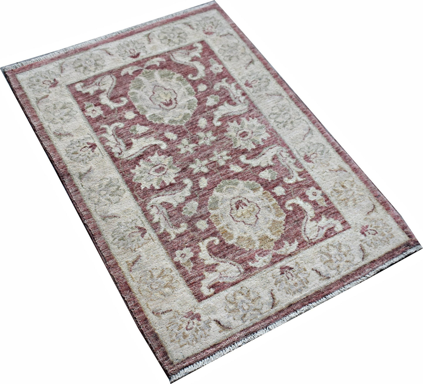 Handmade Mini Afghan Chobi Rug | 94 x 67 cm | 3'1" x 2'3" - Najaf Rugs & Textile