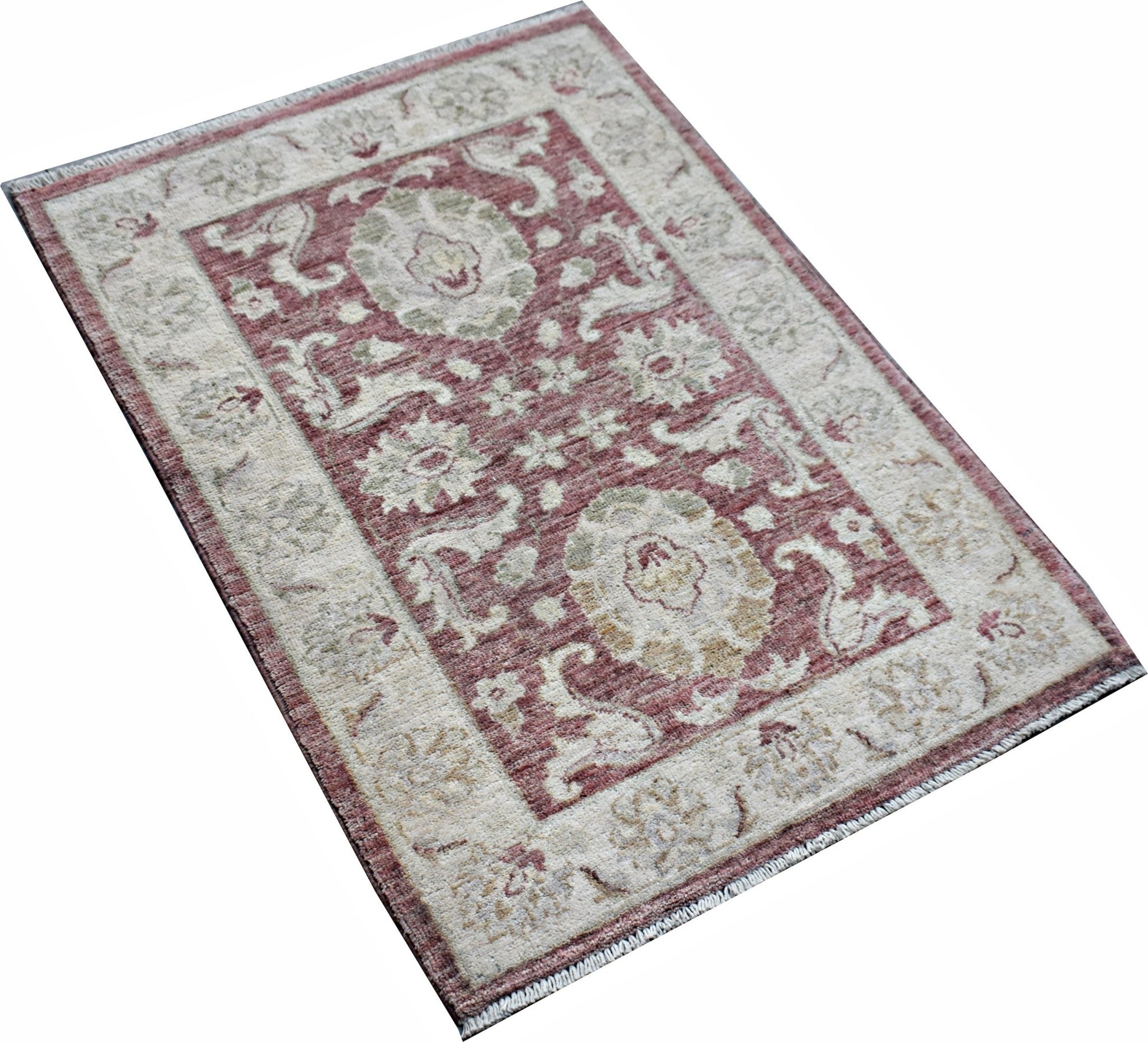 Handmade Mini Afghan Chobi Rug | 94 x 67 cm | 3'1" x 2'3" - Najaf Rugs & Textile