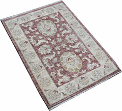 Handmade Mini Afghan Chobi Rug | 94 x 67 cm | 3'1" x 2'3" - Najaf Rugs & Textile