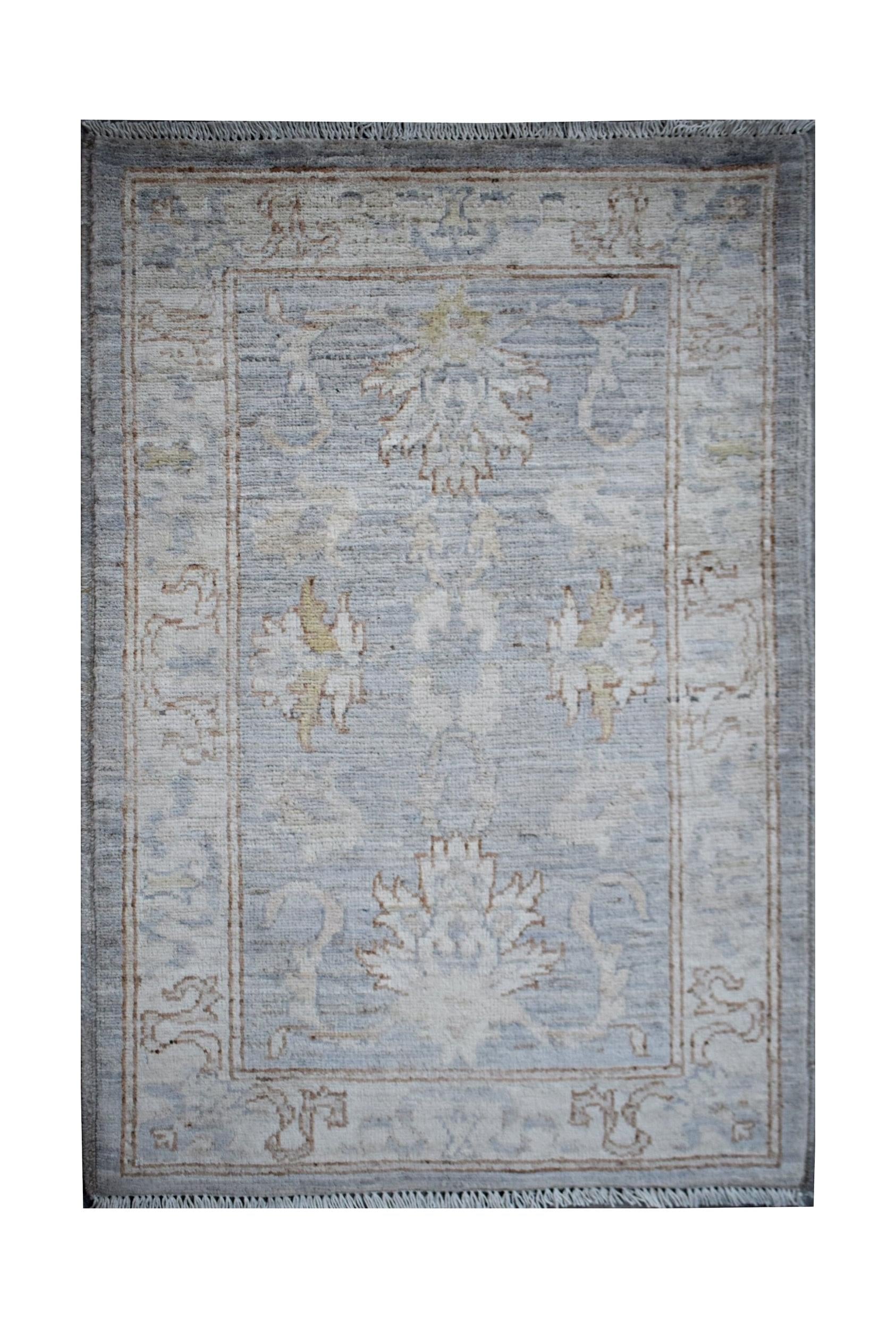 Handmade Mini Afghan Chobi Rug | 96 x 65 cm | 3'2" x 2'2" - Najaf Rugs & Textile
