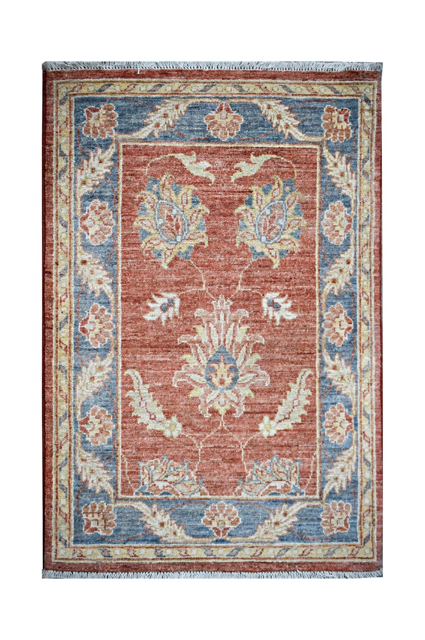 Handmade Mini Afghan Chobi Rug | 97 x 65 cm | 3'3" x 2'2" - Najaf Rugs & Textile