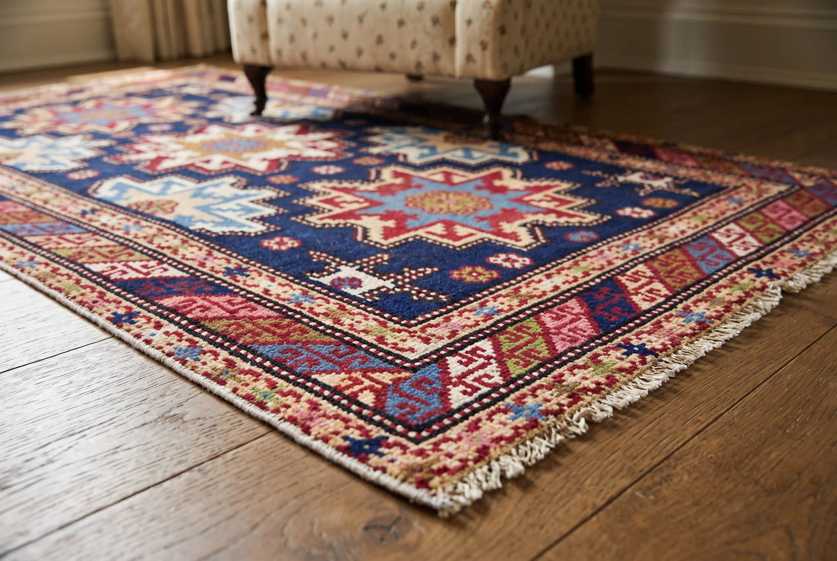 Vintage Caucasian Kazak Rug