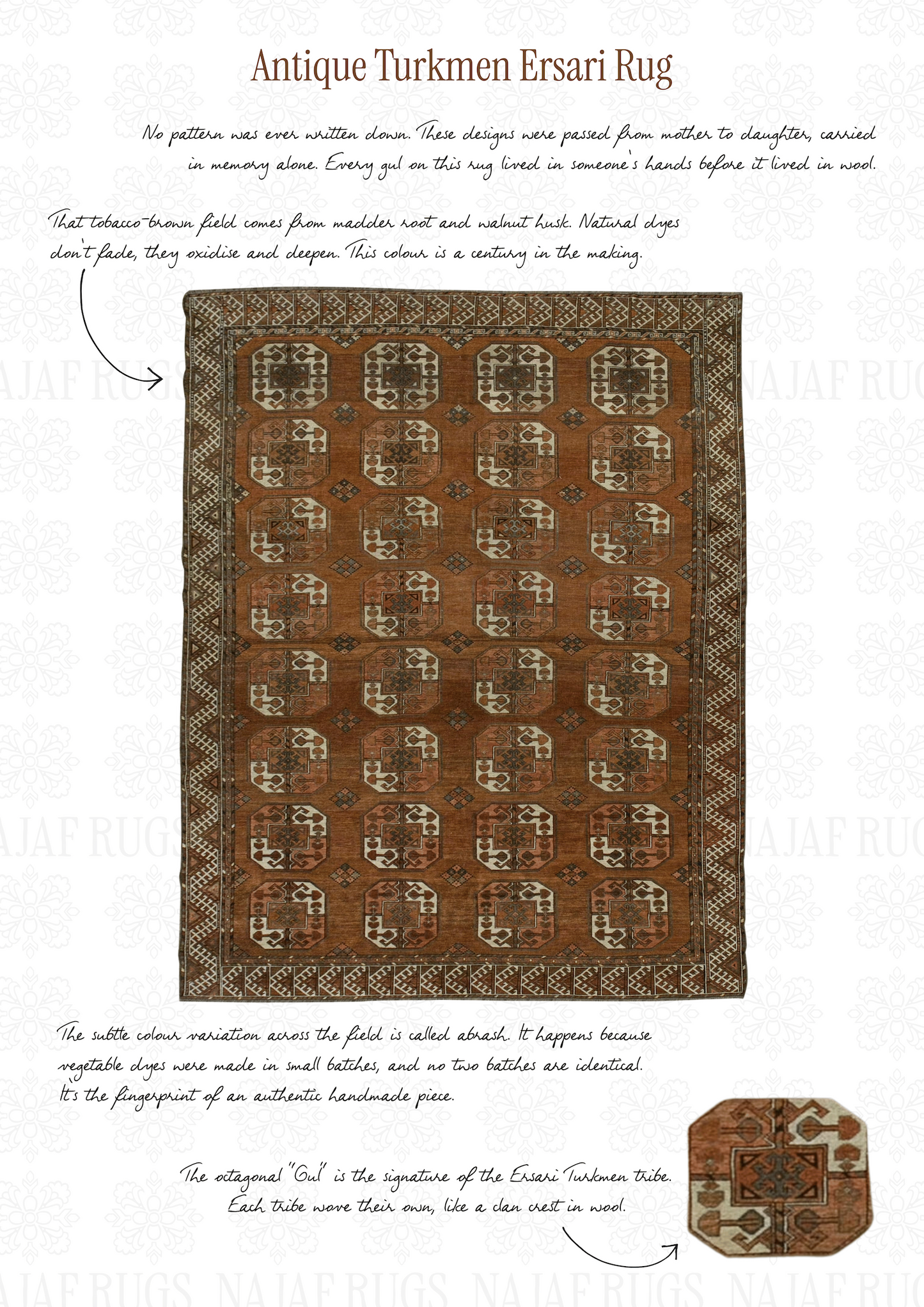Antique Turkmen Ersari Rug