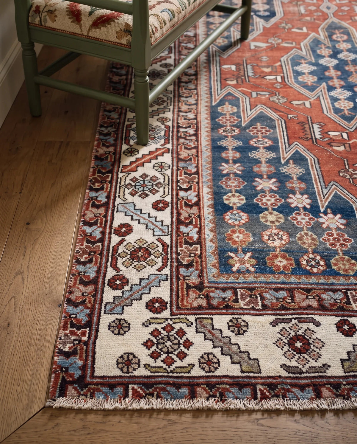 Vintage Persian Mazlaghan Rug